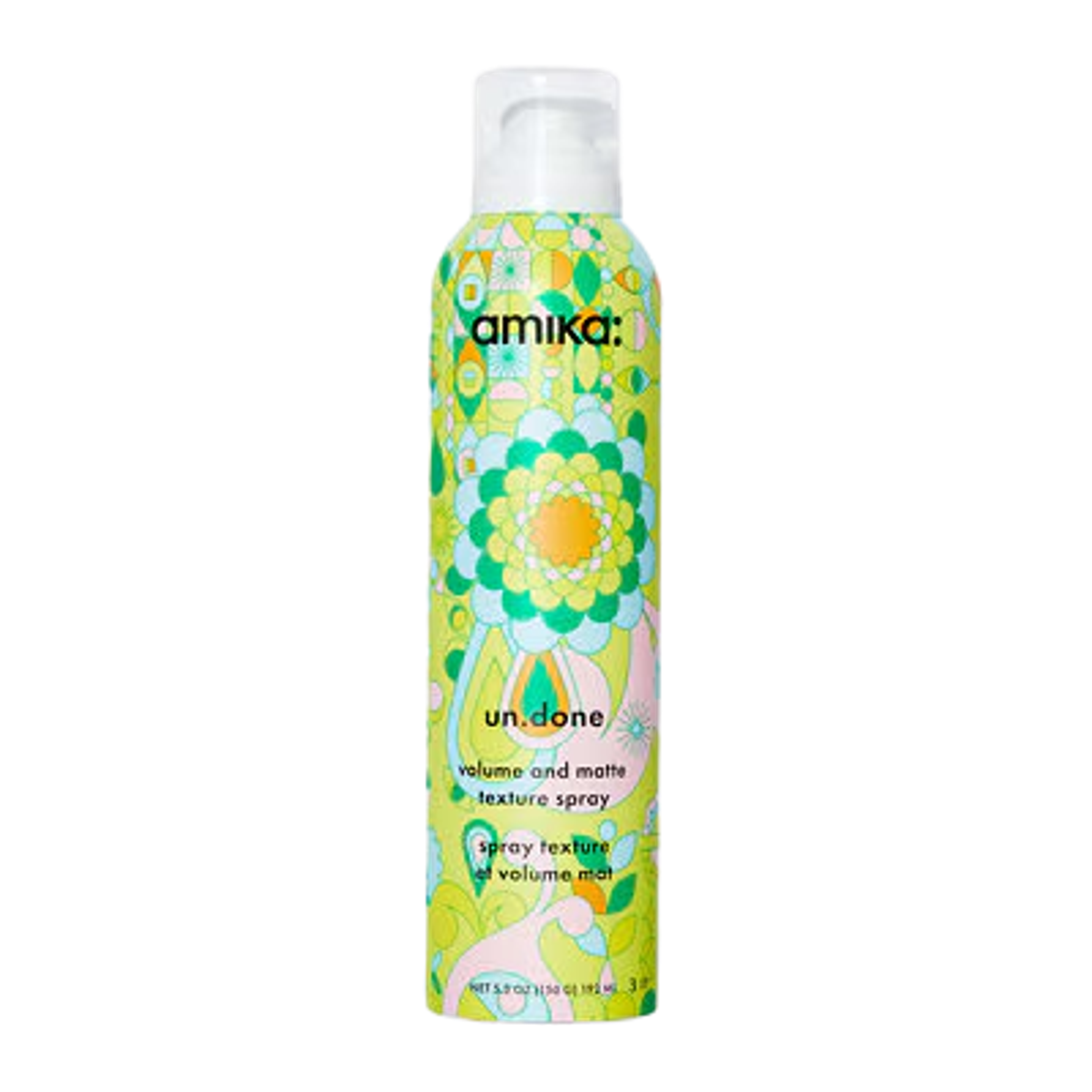 Green patterned can of texture spray