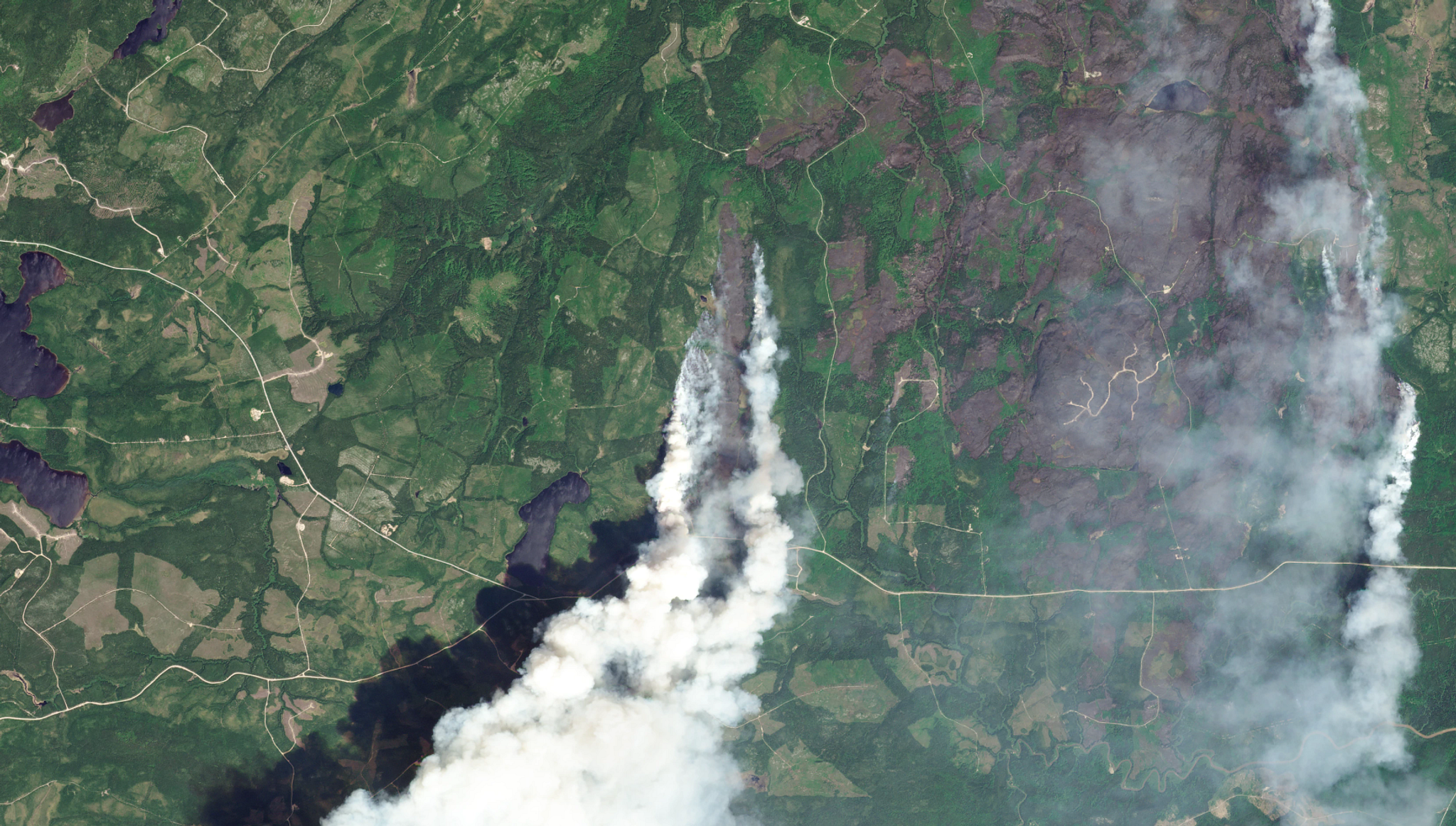 PlanetScope image of wildfires in Quebec, Canada taken June 6, 2023. © 2023 Planet Labs PBC. All Rights Reserved.