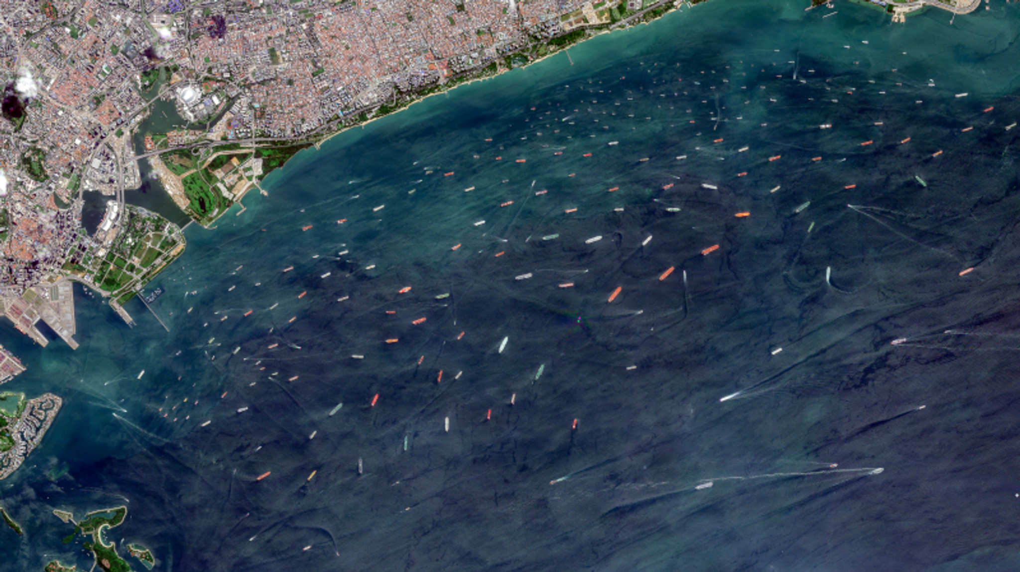 PlanetScope® image of the Singapore Strait captured on June 13, 2026 © 2026, Planet Labs PBC. All Rights Reserved.