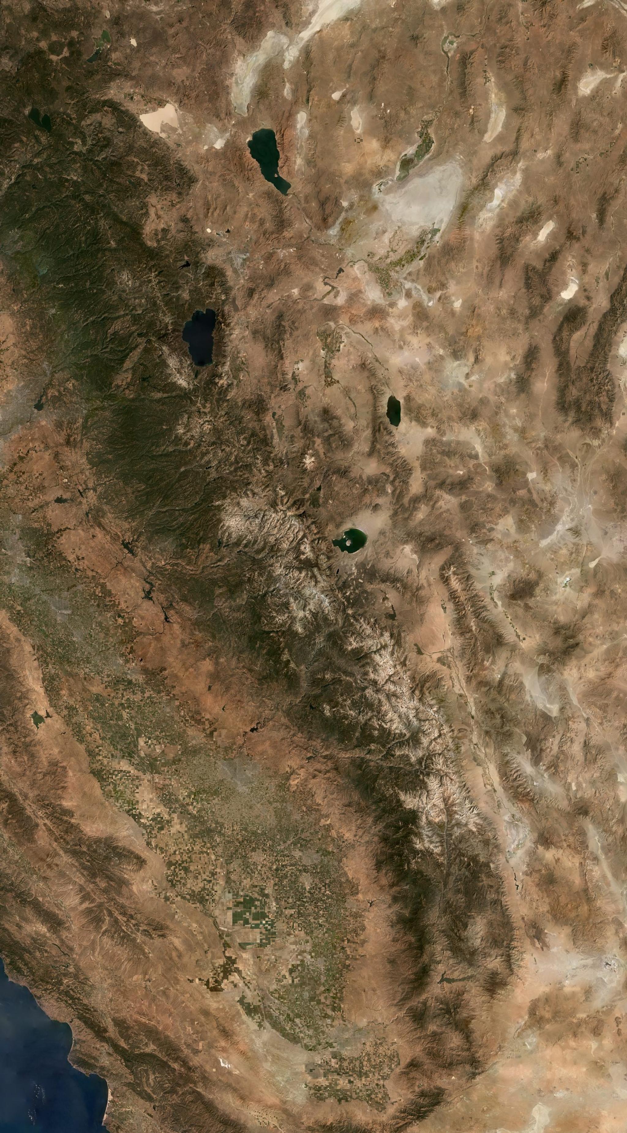 Planet mosaic of the Sierra Nevada. © 2019 Planet Labs PBC. All Rights Reserved.