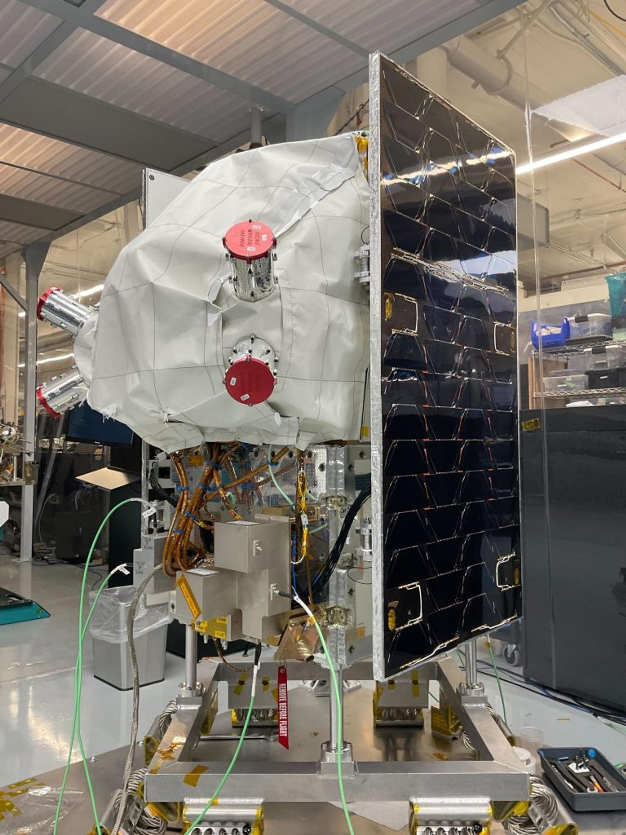 Pelican-2 in the lab awaiting transportation to Vandenberg Space Force Base. (Planet Labs PBC)