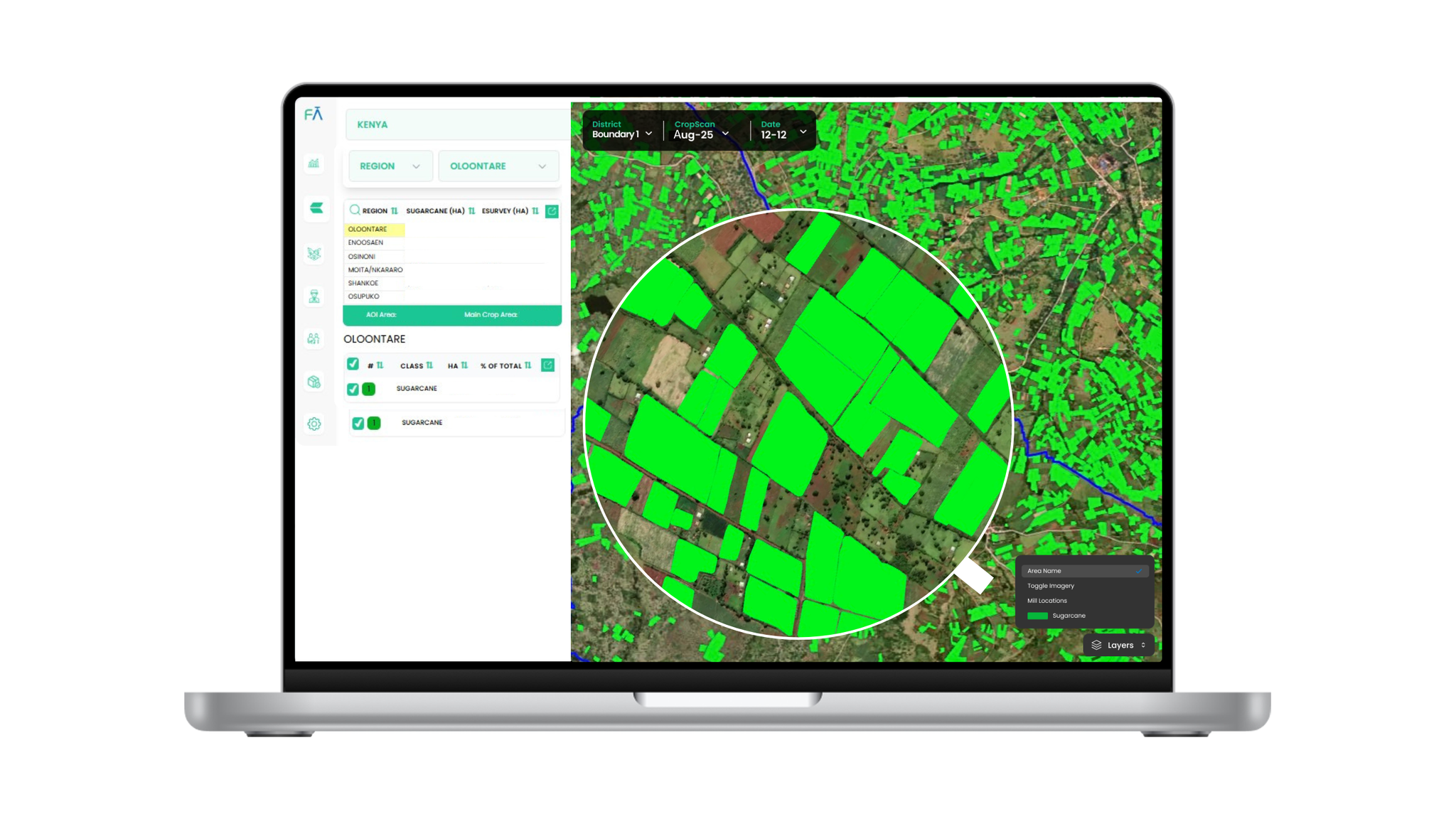 Farmdar’s CropScan platform analyzes vast fields to optimize mill capacity.