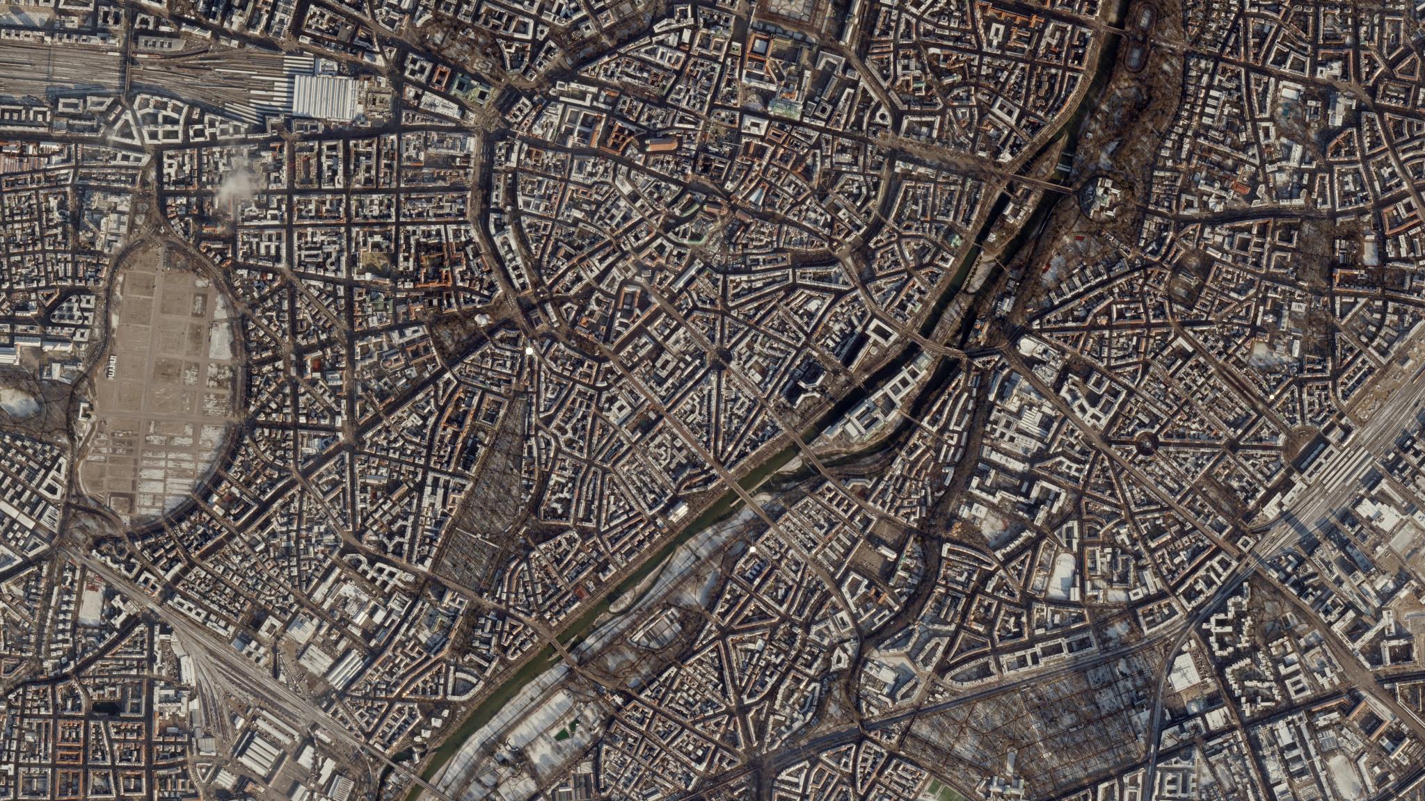 Eine SkySat®-Aufnahme von München, Deutschland, aufgenommen am 15. Februar 2025. © 2025, Planet Labs PBC. Alle Rechte vorbehalten.