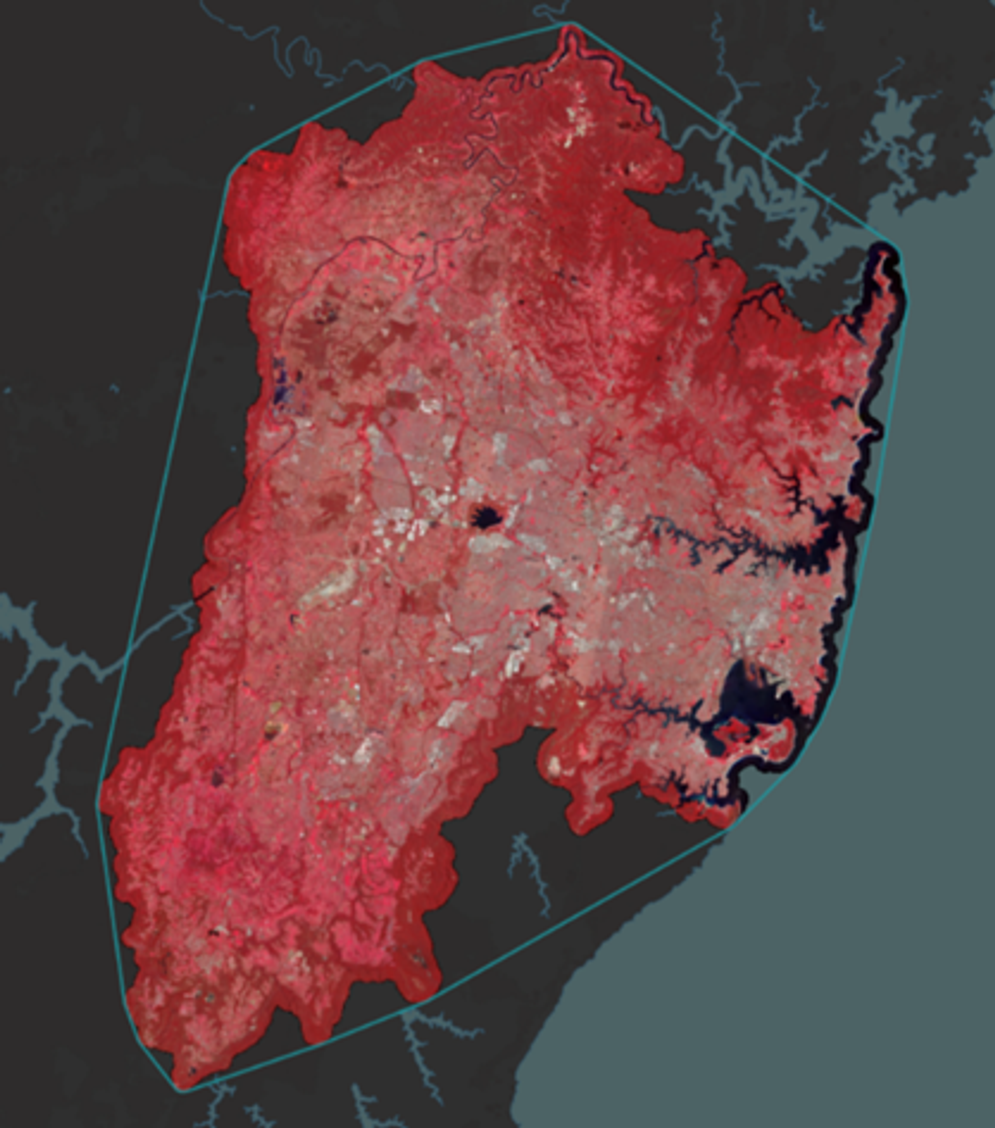 Planet false color representation of SkySat Basemap showing New South Wales.