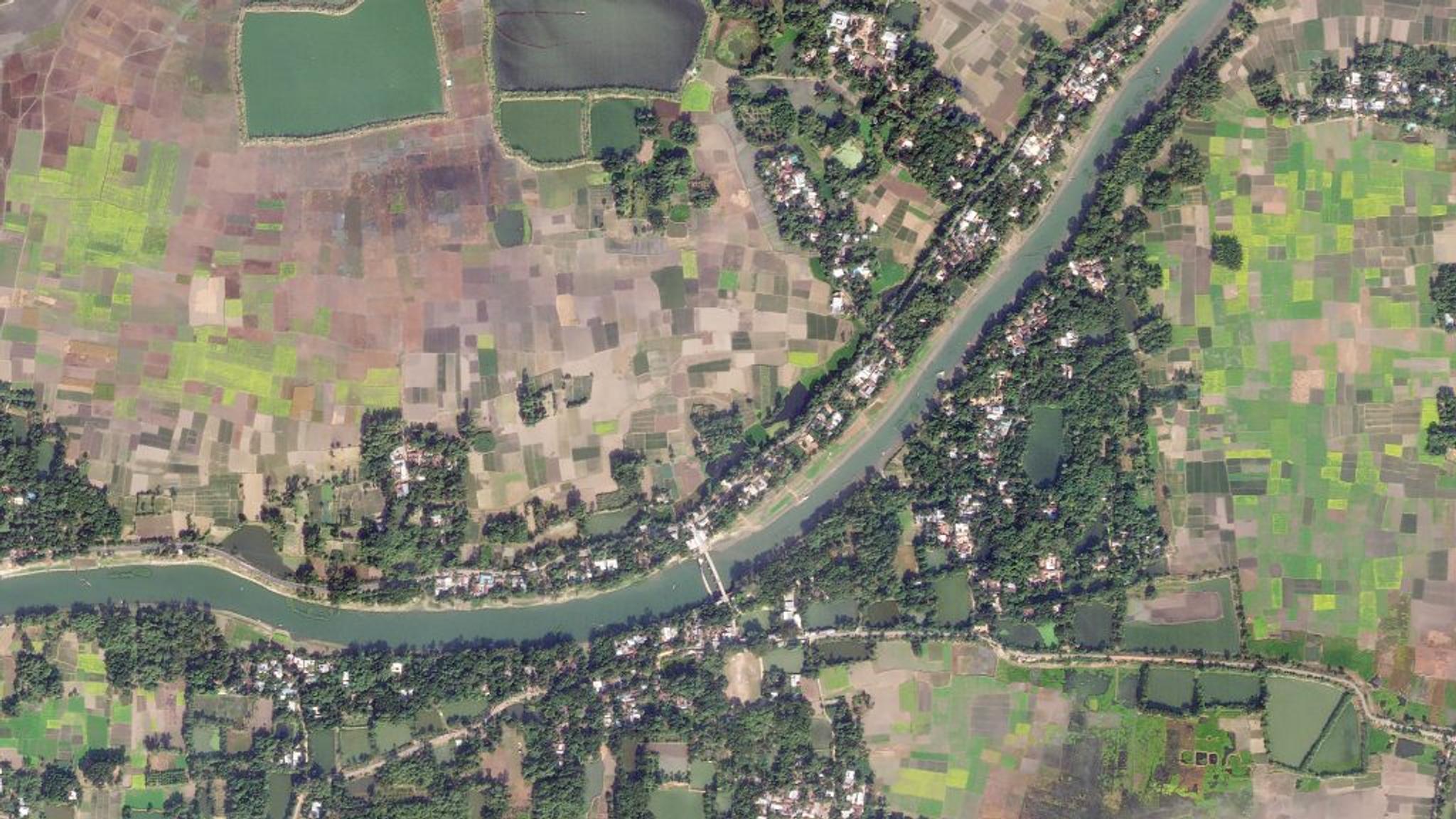 Planet SkySat image of agricultural fields in Naldanga, Natore District, Bangladesh taken December 12, 2022. © 2021 Planet Labs PBC. All Rights Reserved.