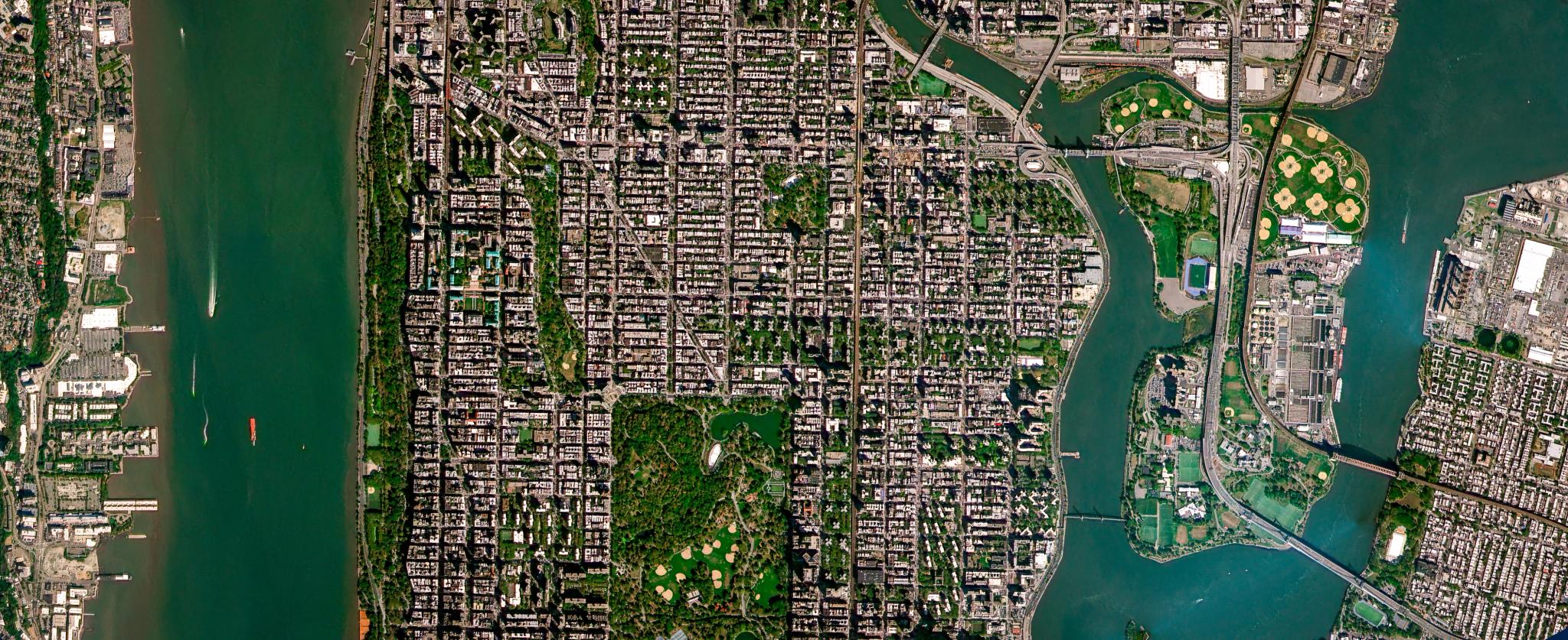 PlanetScope SuperRes image of New York City, captured in October of 2025. © 2025 Planet Labs PBC. All Rights Reserved. 