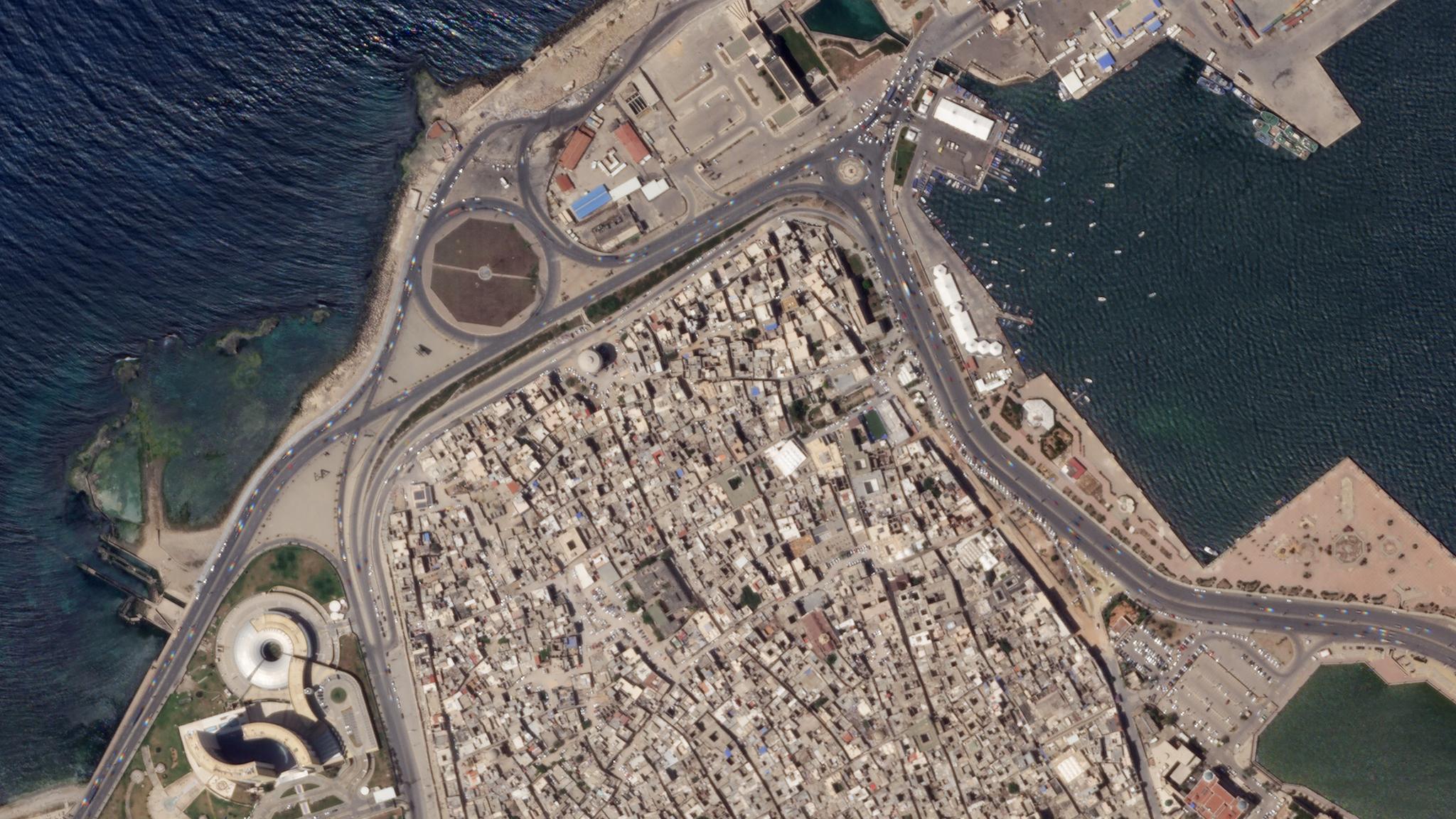 The Old City of Tripoli, Libya imaged at 50 centimeters per pixel from an altitude of 456 kilometers. © 2020, Planet Labs Inc. All Rights Reserved.