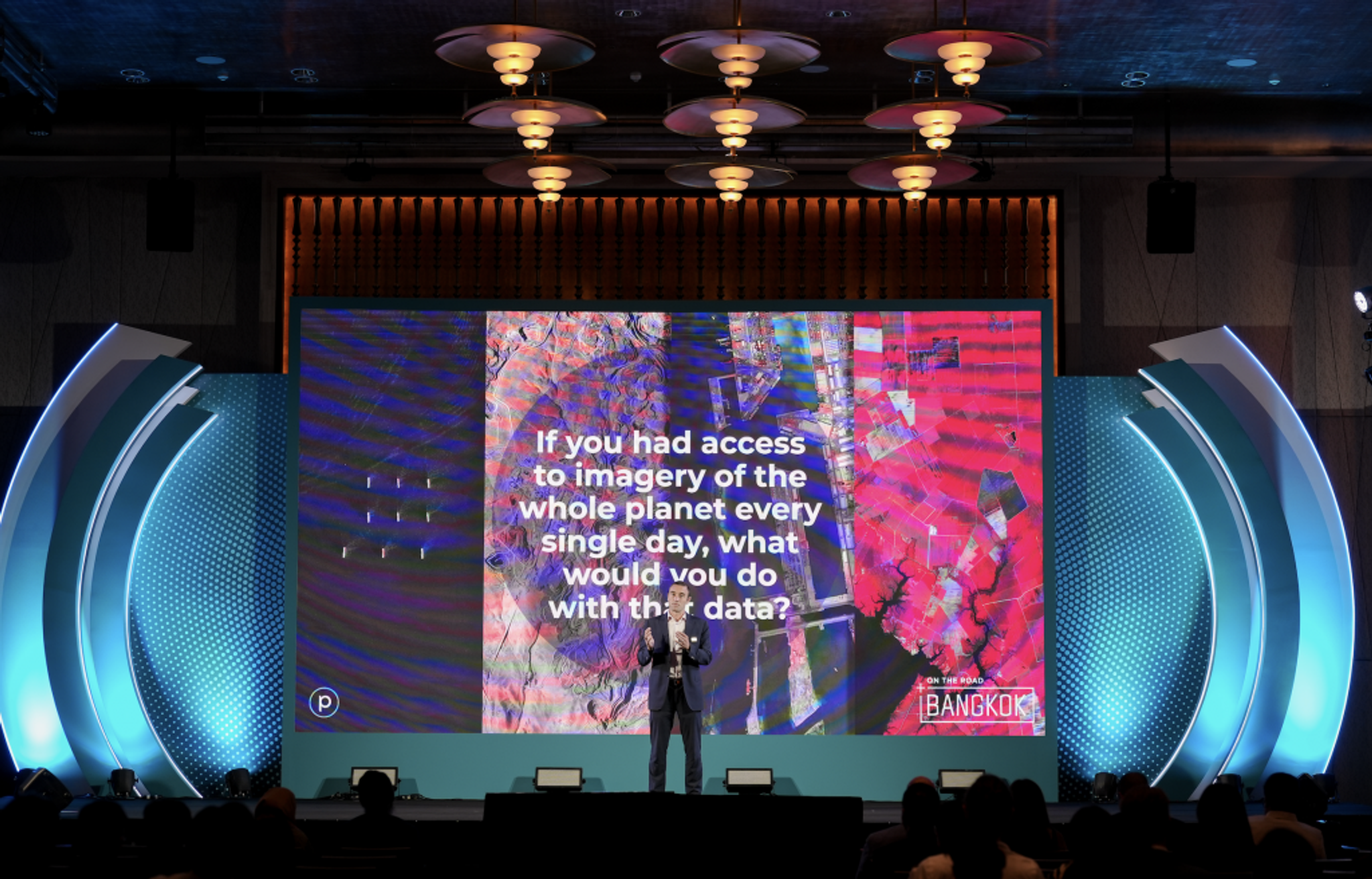 Planet President Kevin Weil speaking at Planet On the Road - Bangkok. Image courtesy of Planet Labs PBC