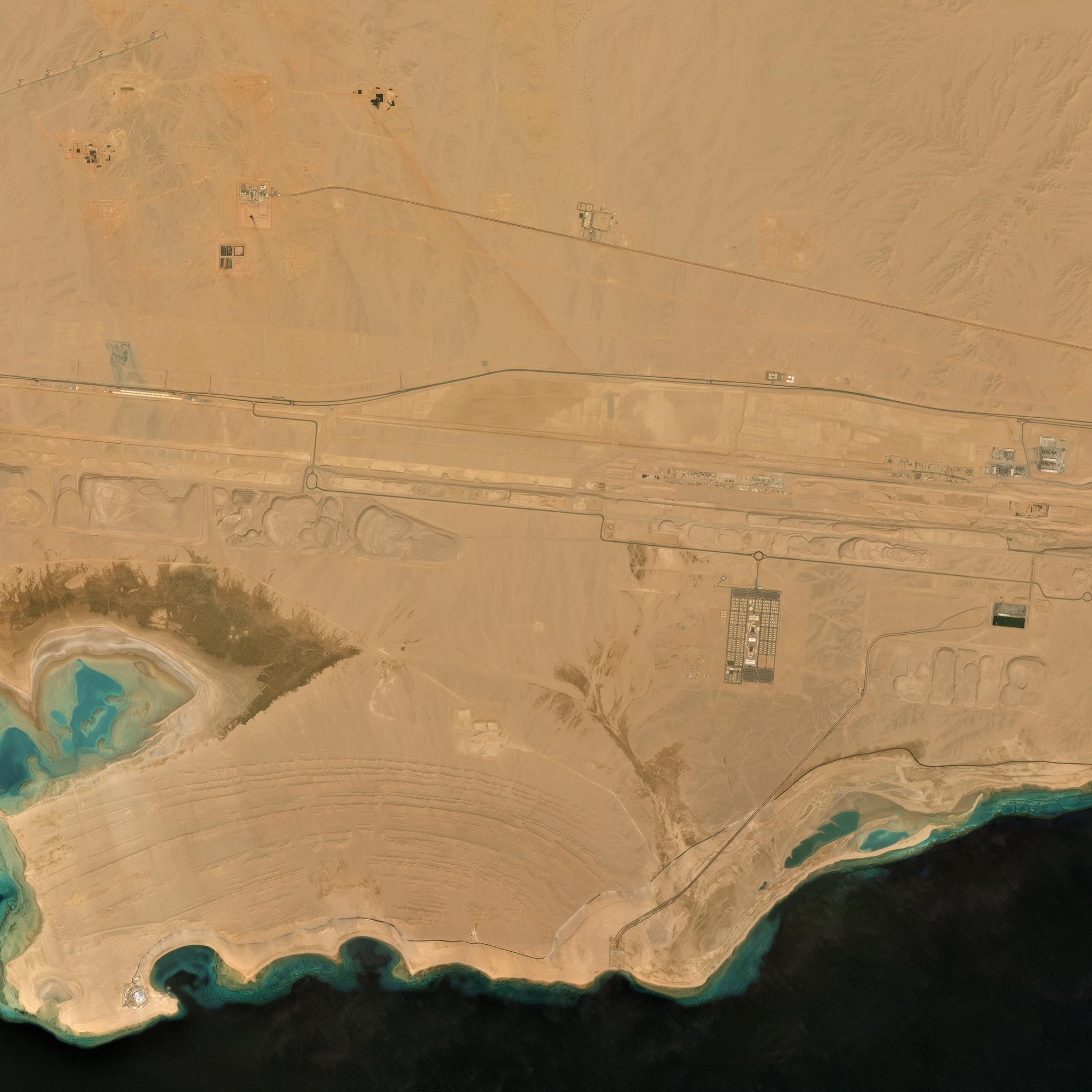 PlanetScope • Construction on The Line, Al Bad, Saudi Arabia • October 8, 2025