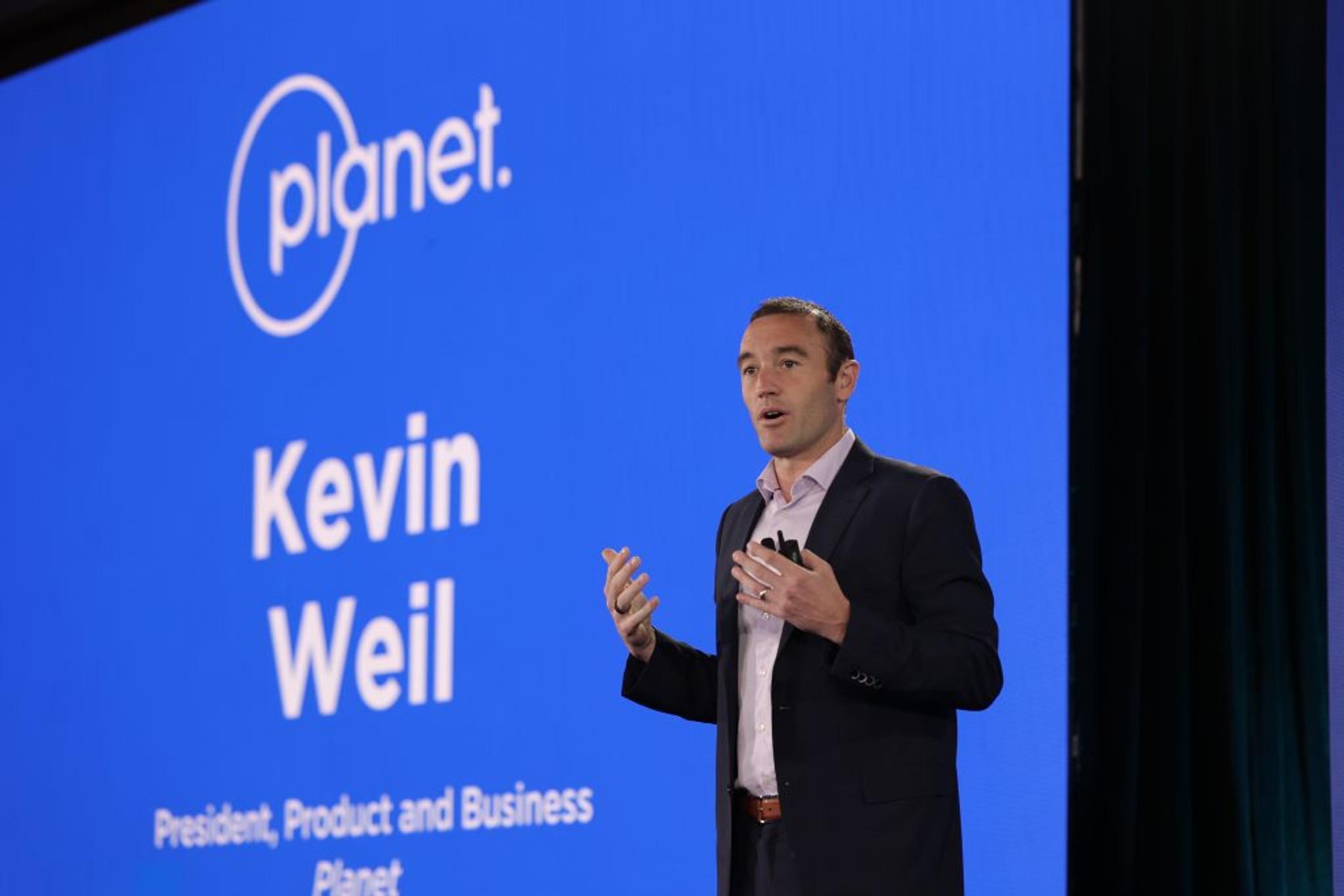 Kevin Weil, Planet President, Product and Business, presenting his keynote.