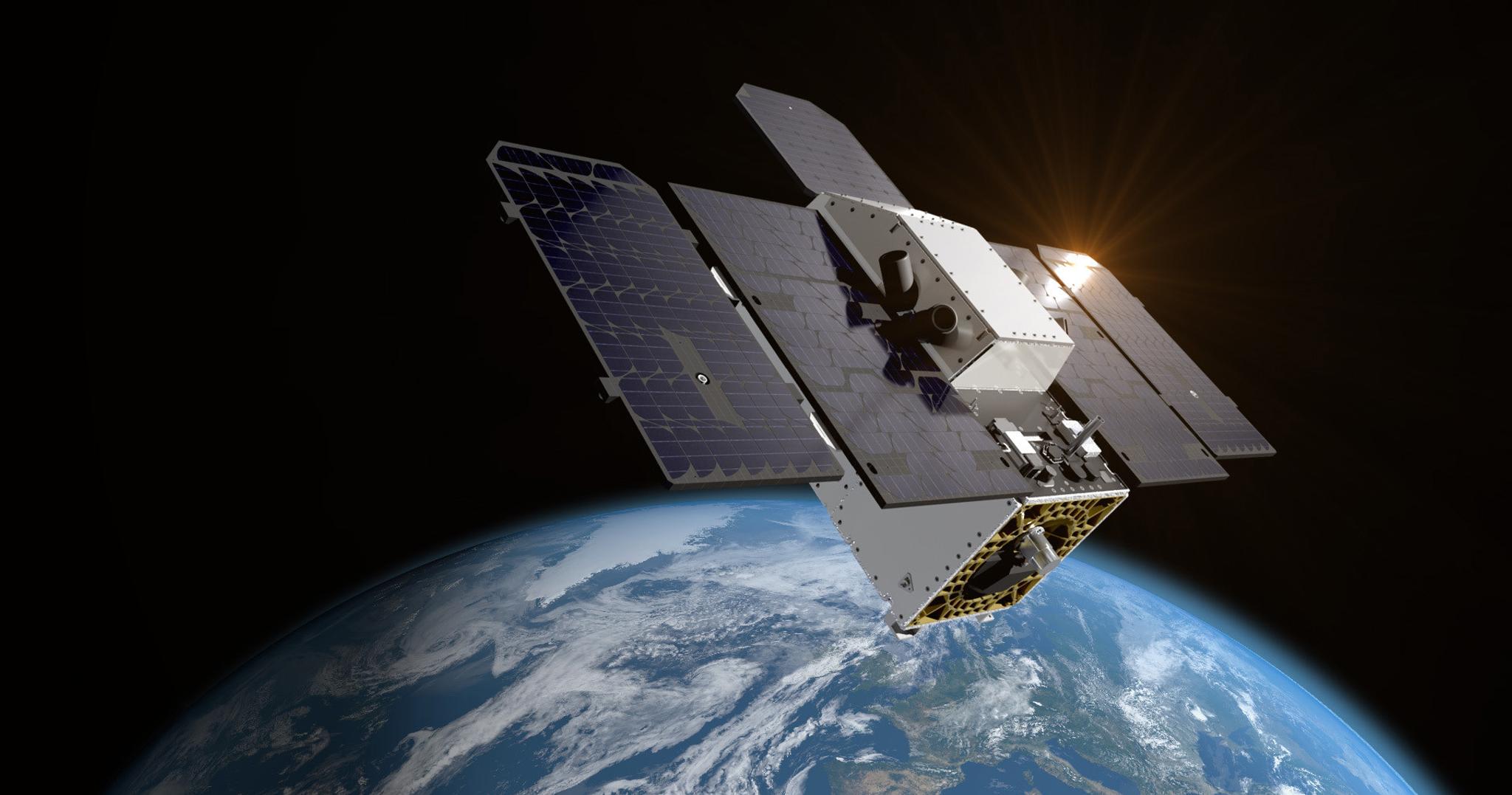 Rendering of Planet’s Tanager-1 satellite.