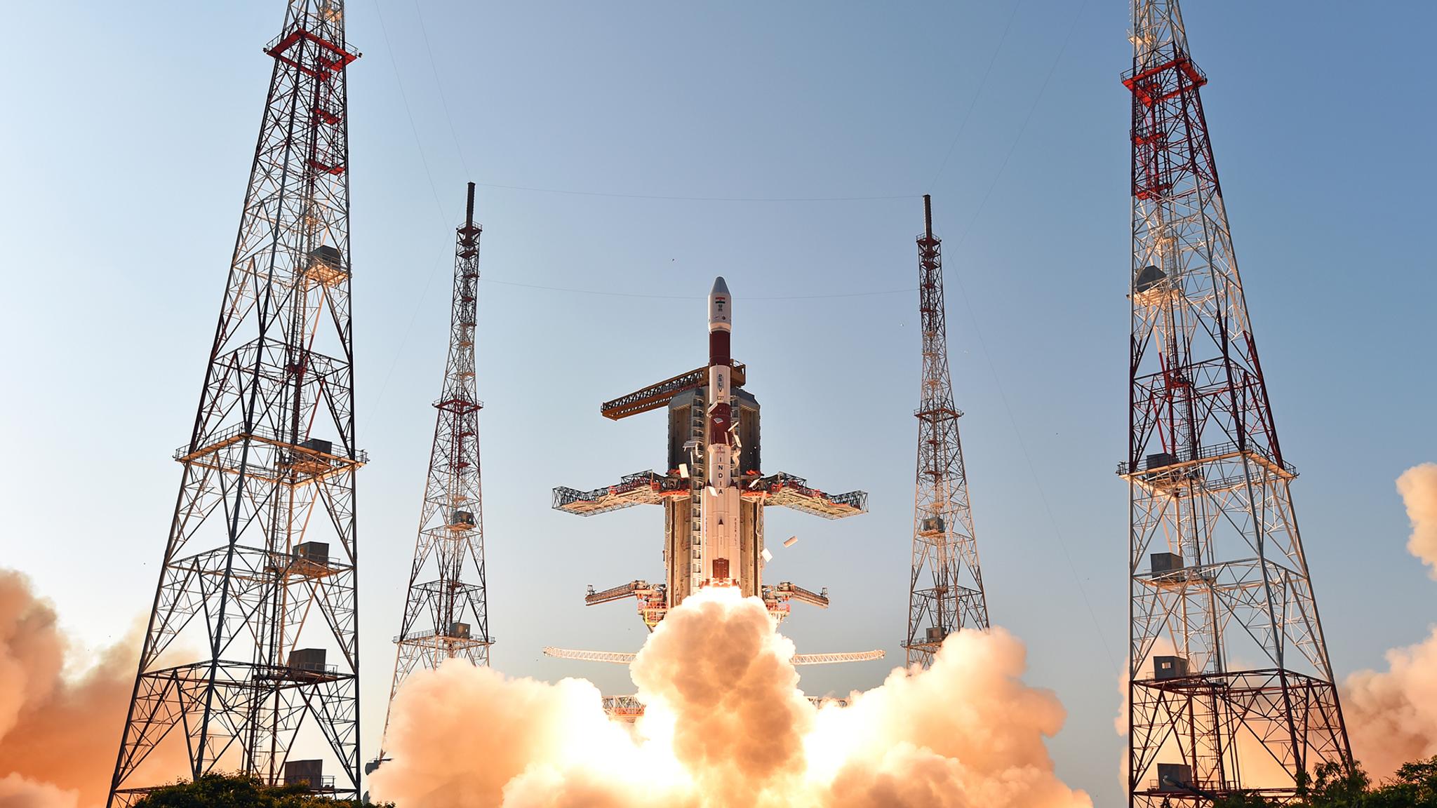 Liftoff at Satish Dhawan Space Centre in Sriharikota, India. Image: ISRO.