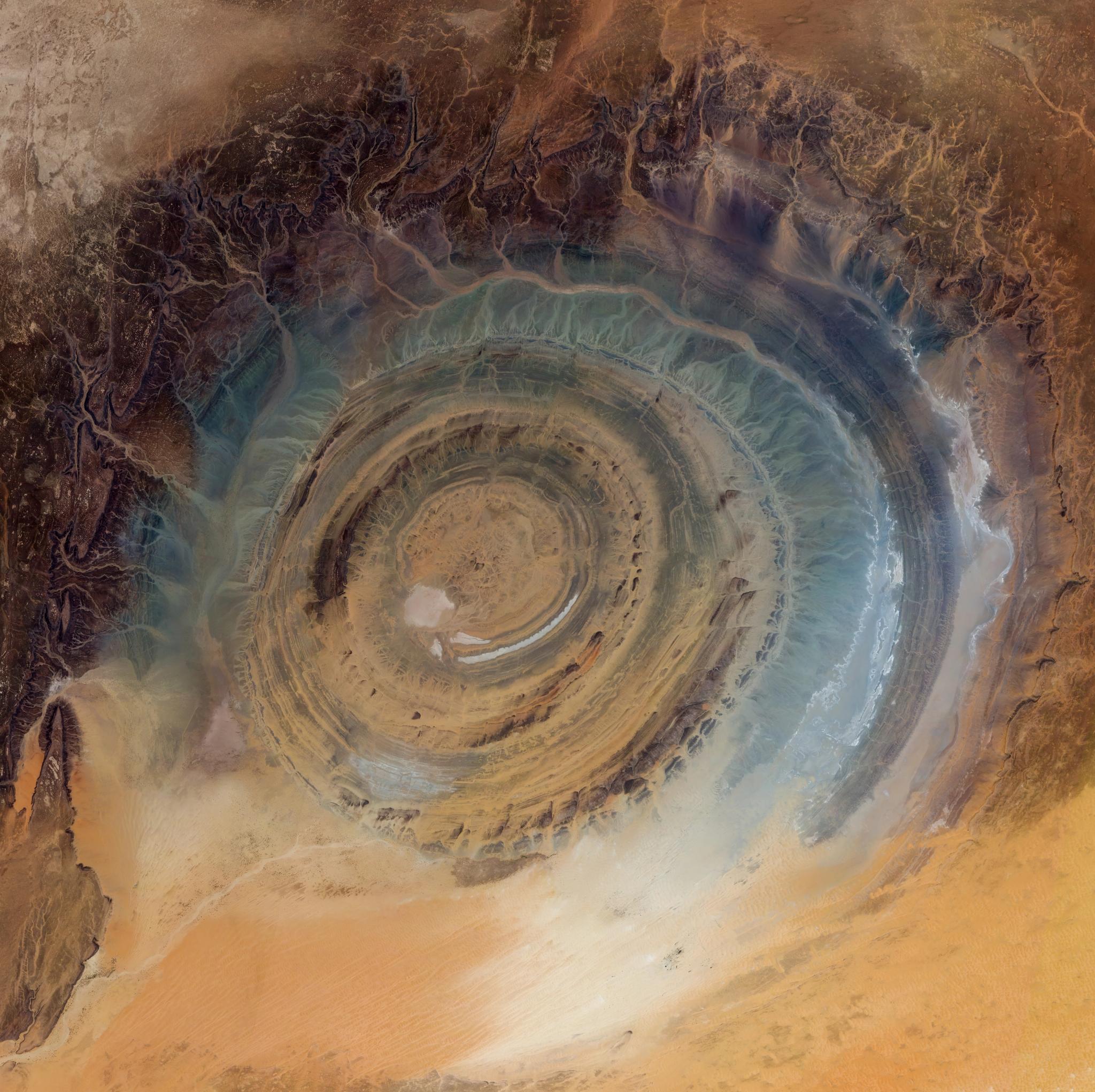 PlanetScope image of the Richat Structure, Mauritania, captured July 31, 2025. © Planet Labs PBC. All Rights Reserved.