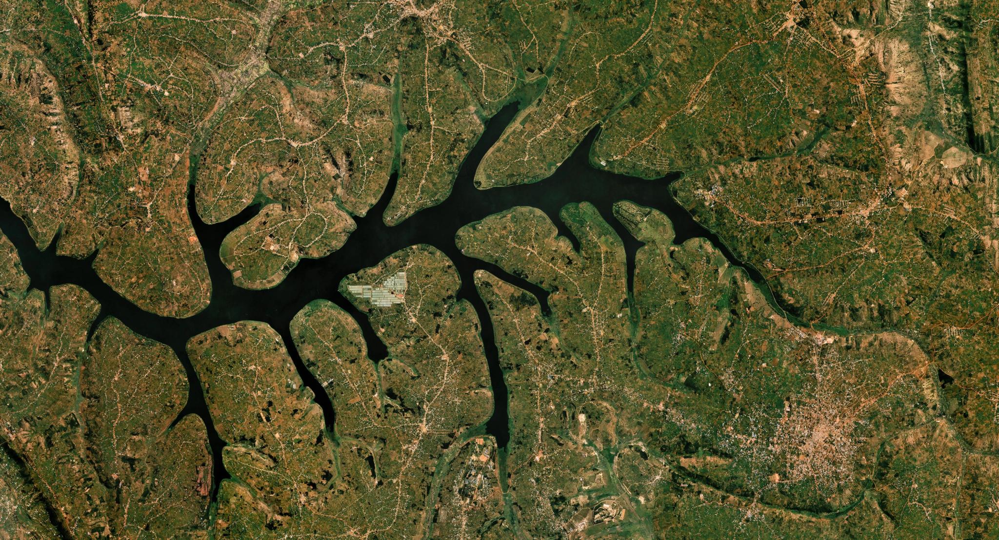 2024 Quarterly Planet Mosaic of Lake Muhazi in Rwanda. © 2024 Planet Labs PBC. All Rights Reserved.