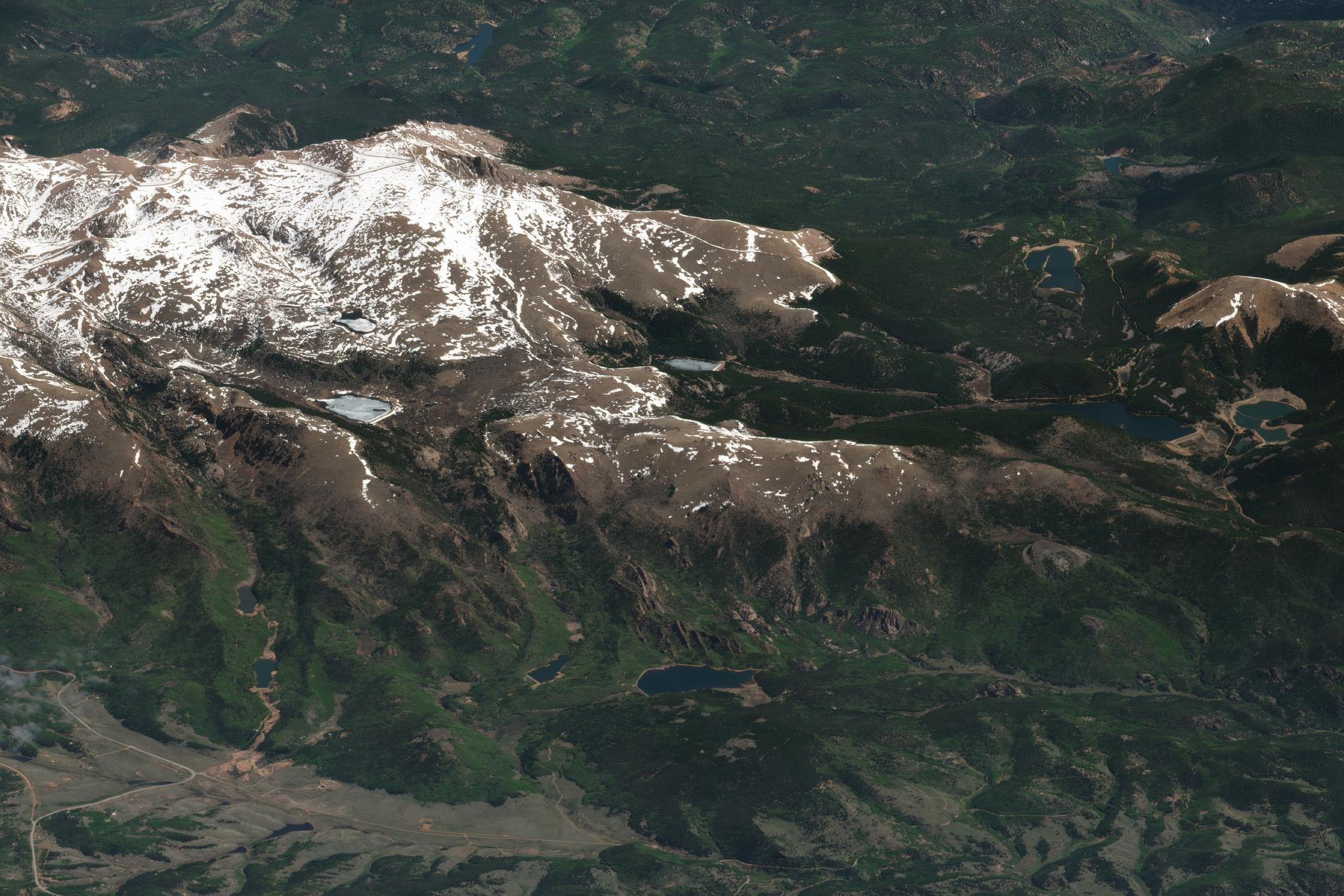 SkySat image of Pikes Peak in Colorado Springs, CO, United States captured June 7, 2024. © 2024 Planet Labs PBC. All Rights Reserved.