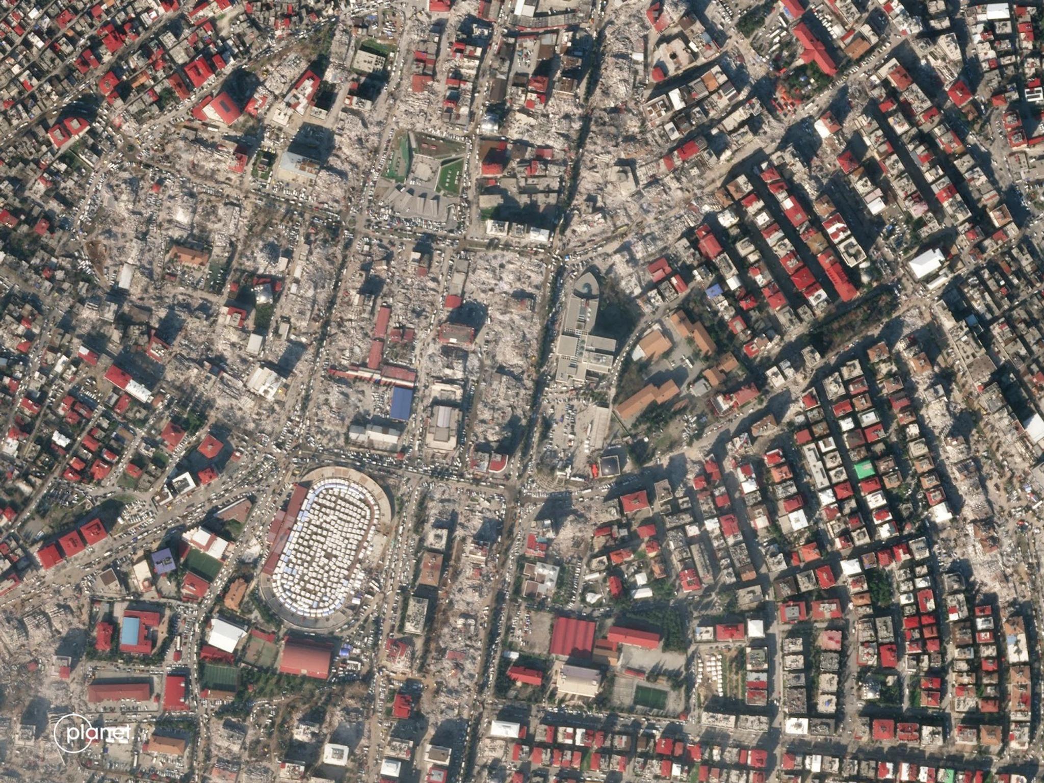 Planet SkySat image of Kahramanmaras, Turkey taken February 9, 2023. © 2023, Planet Labs PBC. All Rights Reserved.