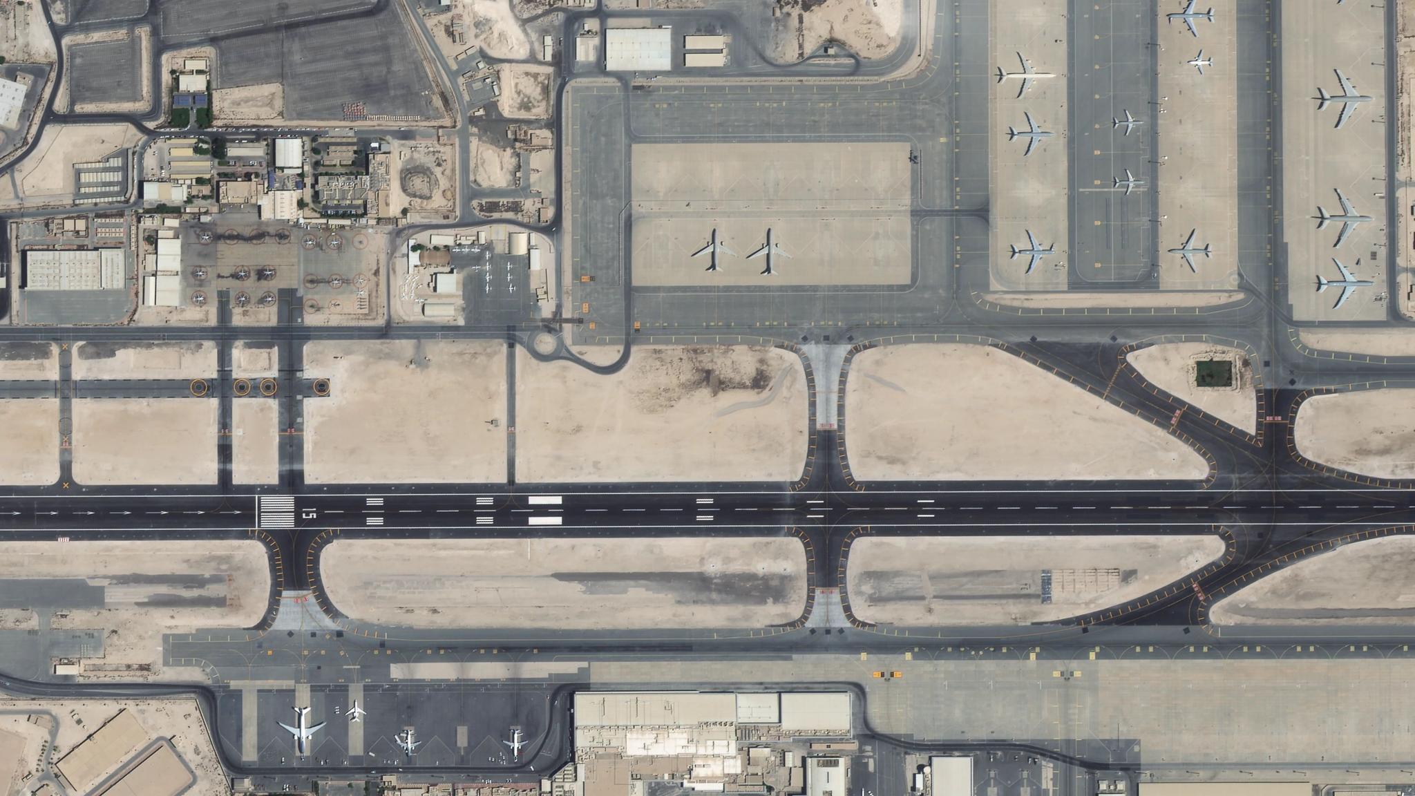 Pelican image of aircraft at Doha International Airport in Qatar, captured October 1, 2025.