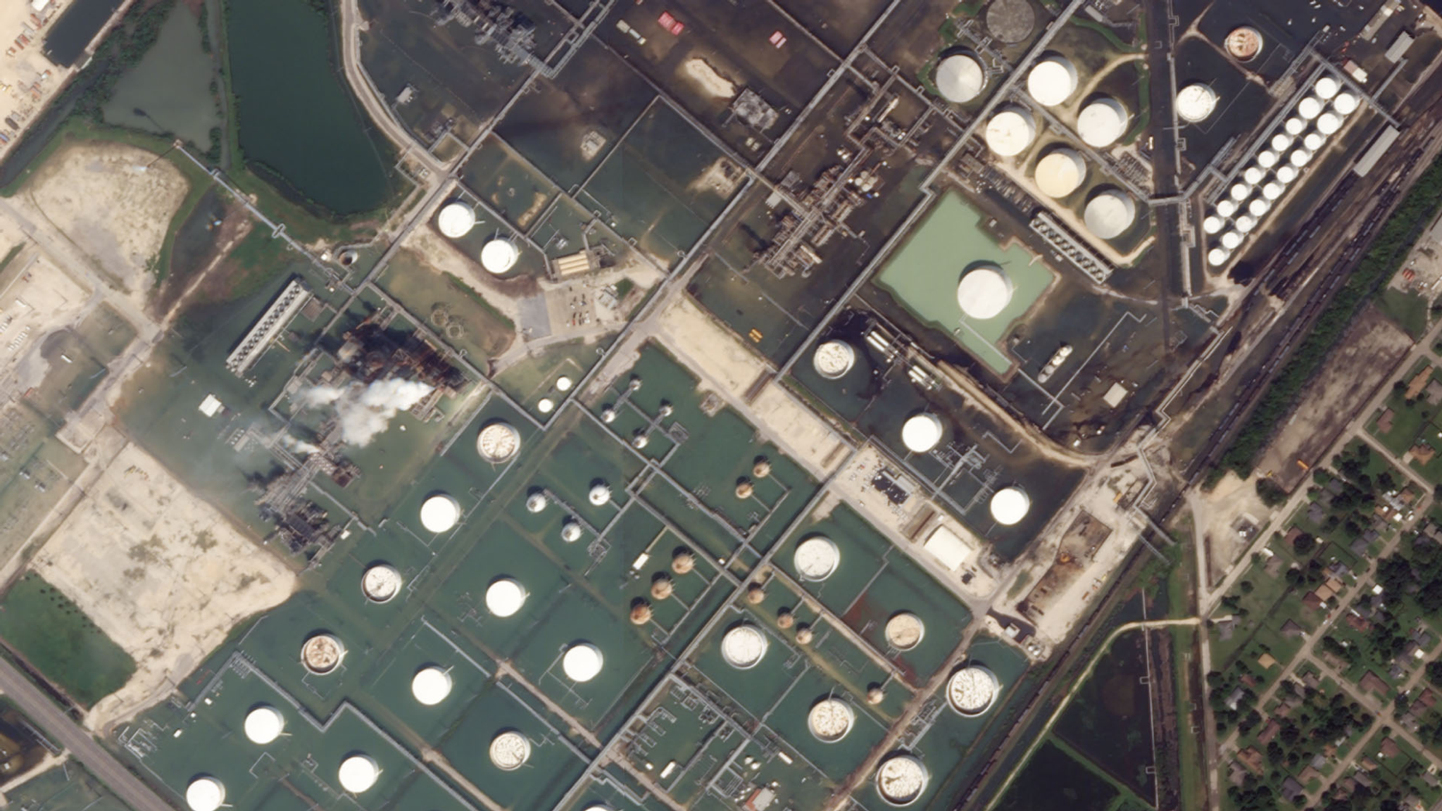 Port Arthur, which houses the largest U.S. oil refinery, pictured via Planet's satellites after Hurricane Harvey in August 2017 © 2017, Planet Labs Inc. All Rights Reserved.