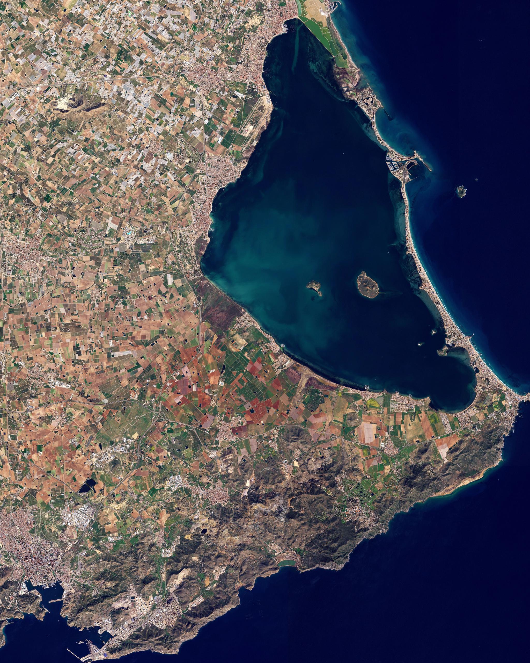 PlanetScope image of Mar Menor in Spain, captured February 26, 2026. © 2026, Planet Labs PBC. All Rights Reserved.