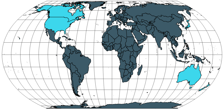 Tier One coverage map