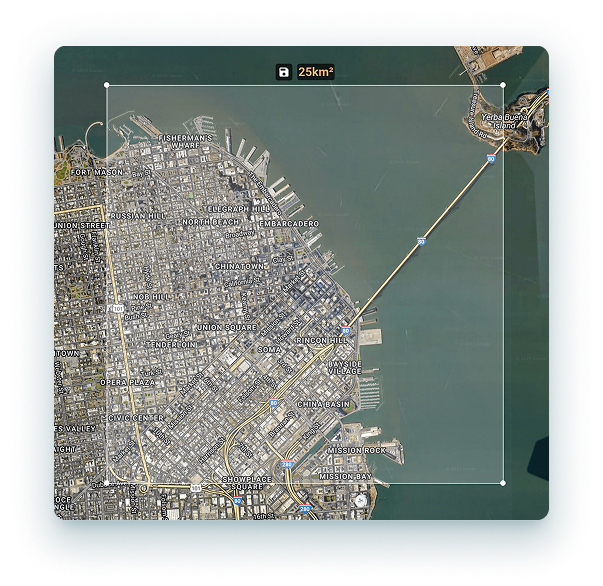 Satellite imagery map interface