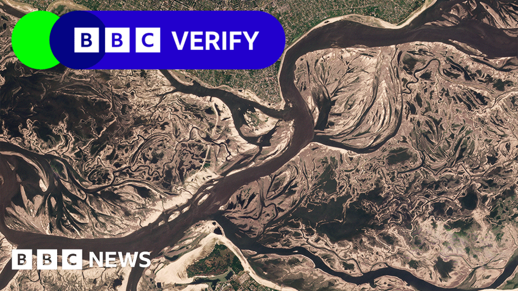 Ukraine dam: Satellite images reveal Kakhovka canals drying up