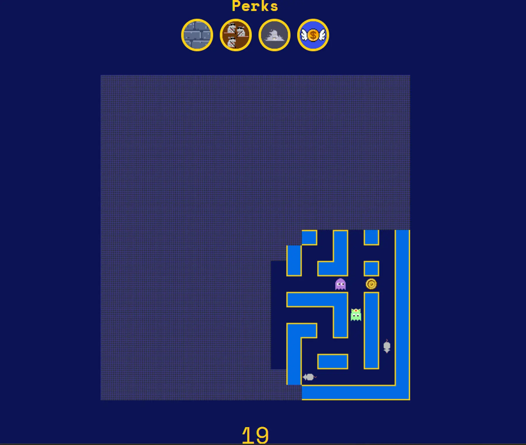 Maze Craze game UI with the MazeHaze "perk"