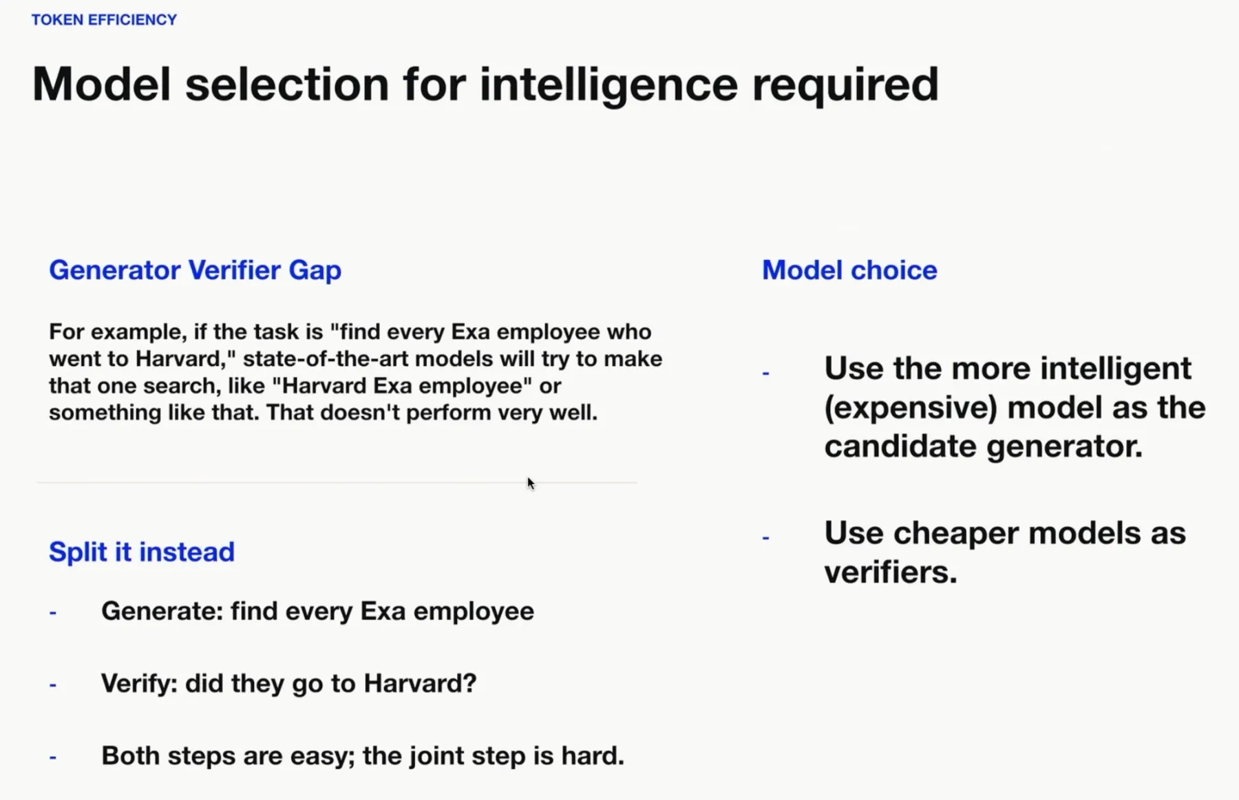 Generator verifier model choice