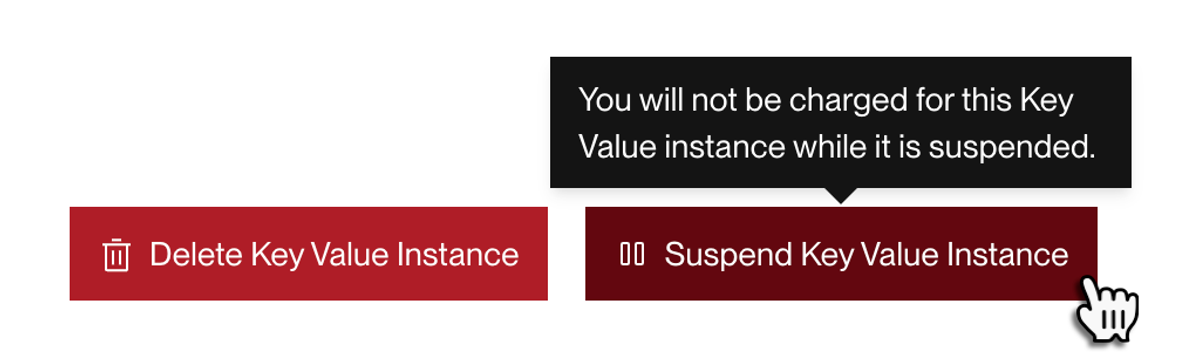 Suspending a Key Value instance in the Render Dashboard