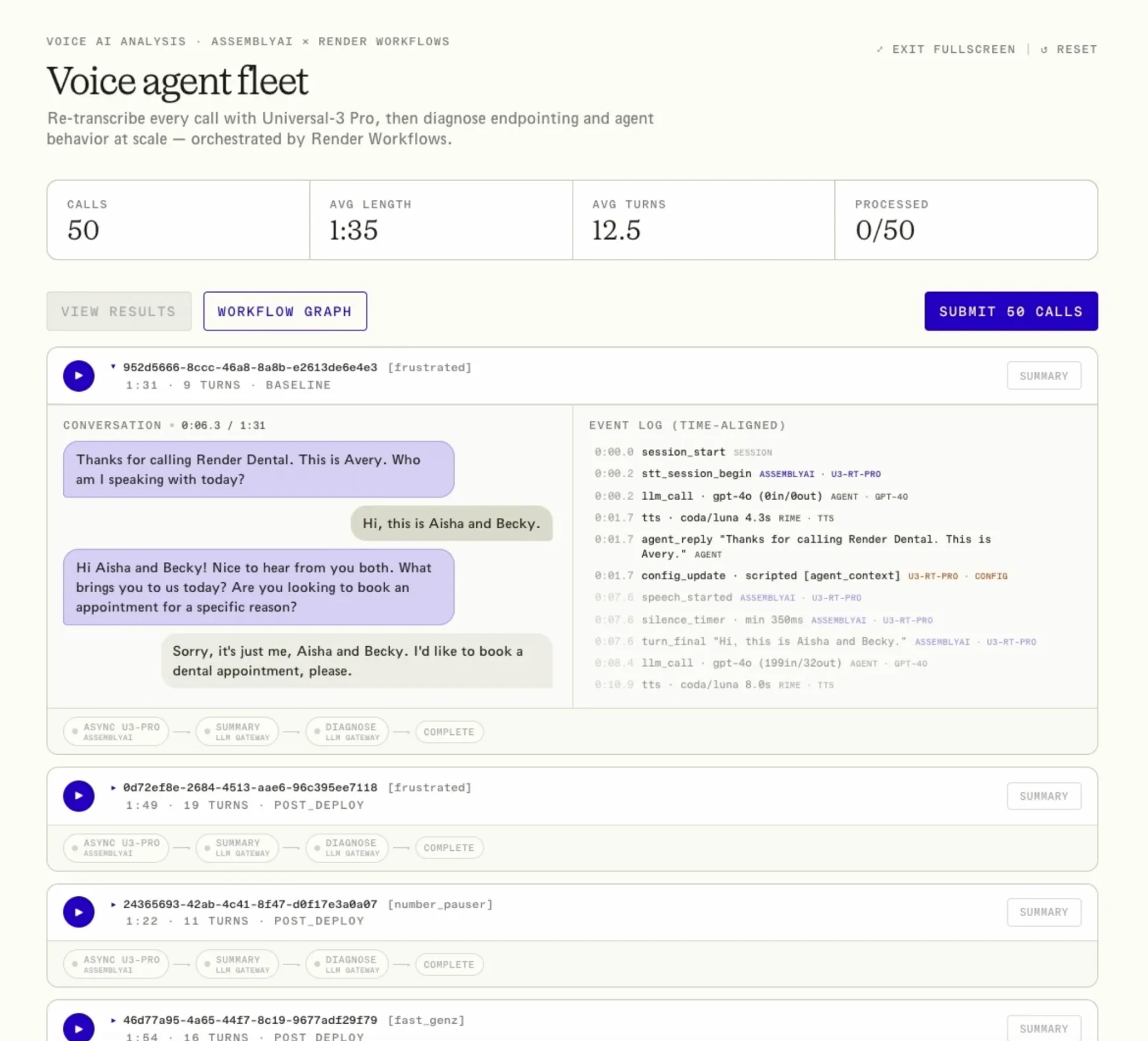 Voice agent fleet