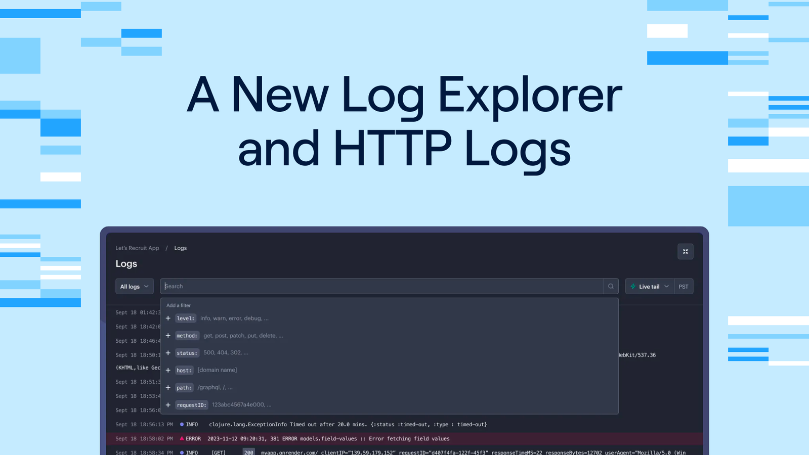 A New Log Explorer and HTTP Logs | Render Blog
