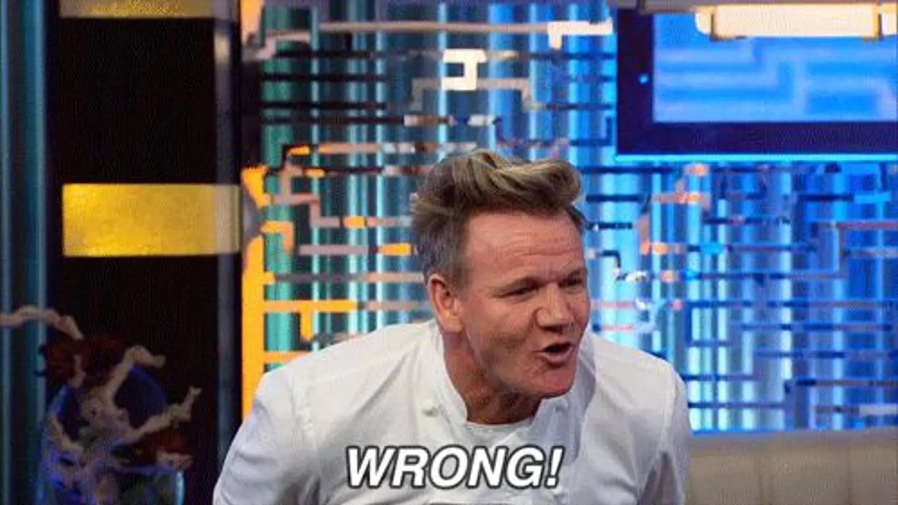A celebrity chef politely informs someone that they are incorrect.