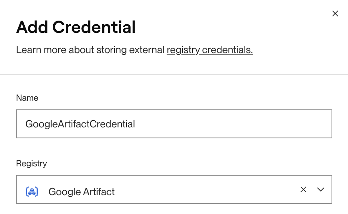 Adding a Google Artifact Registry credential in the Render Dashboard