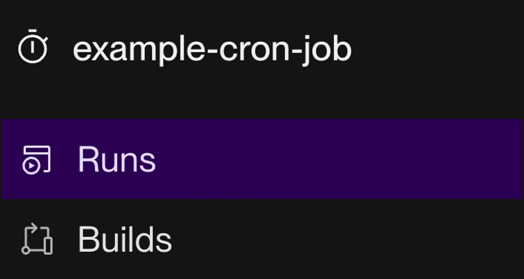 Cron job navigation for the new Builds and Runs pages