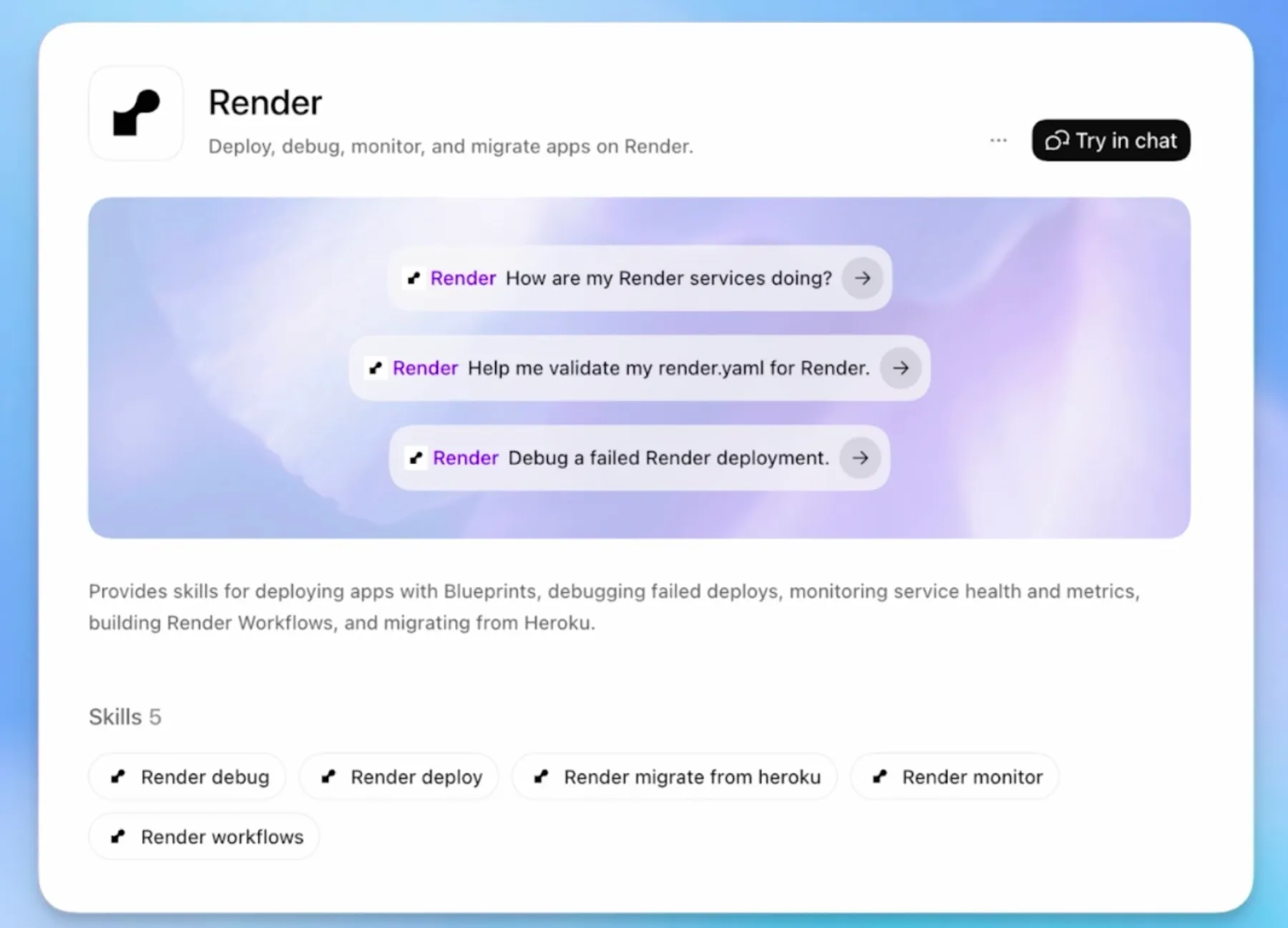 Render plugin for Codex