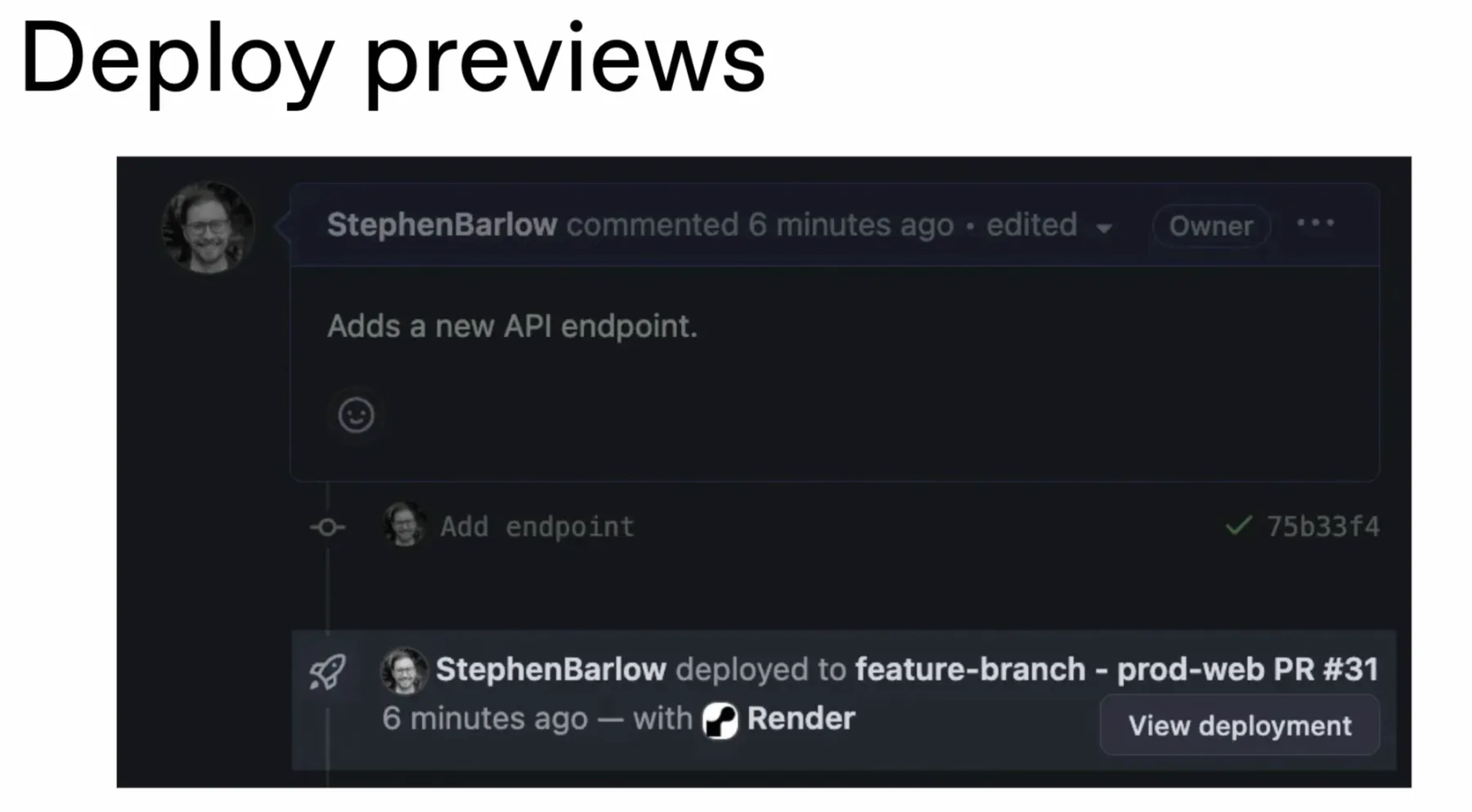 Deploy preview linked to a PR