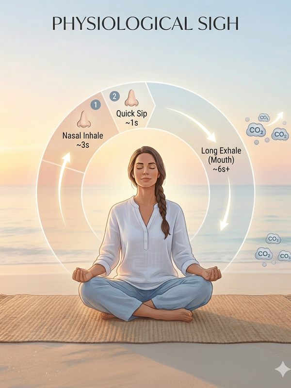 Anxiety Release: Physiological Sigh - Evidence-Backed Bio Hacking Protocol