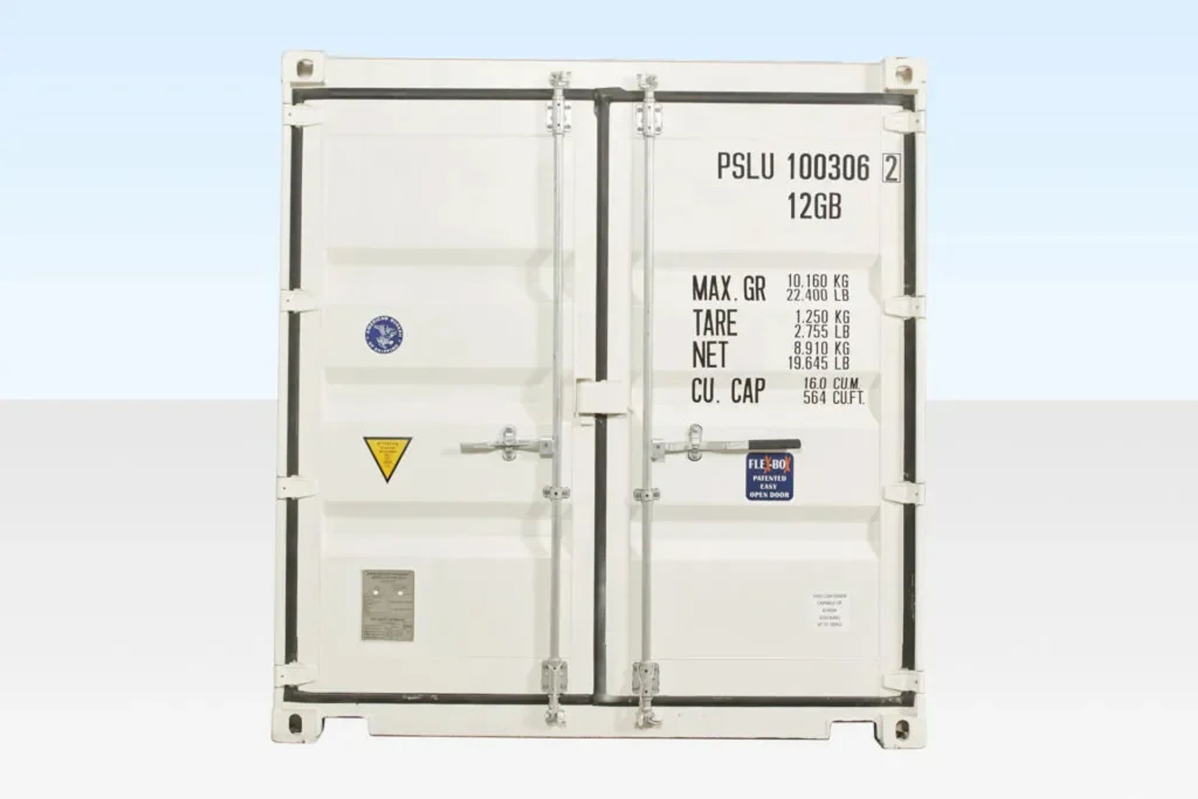 10ft x 8ft Shipping Container (One Trip) White (RAL 9003) — view 3