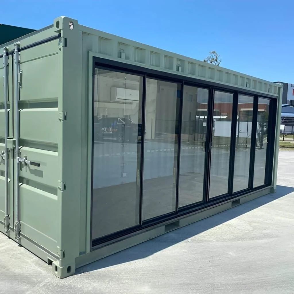 Modified 20ft container office with Glass door & AC