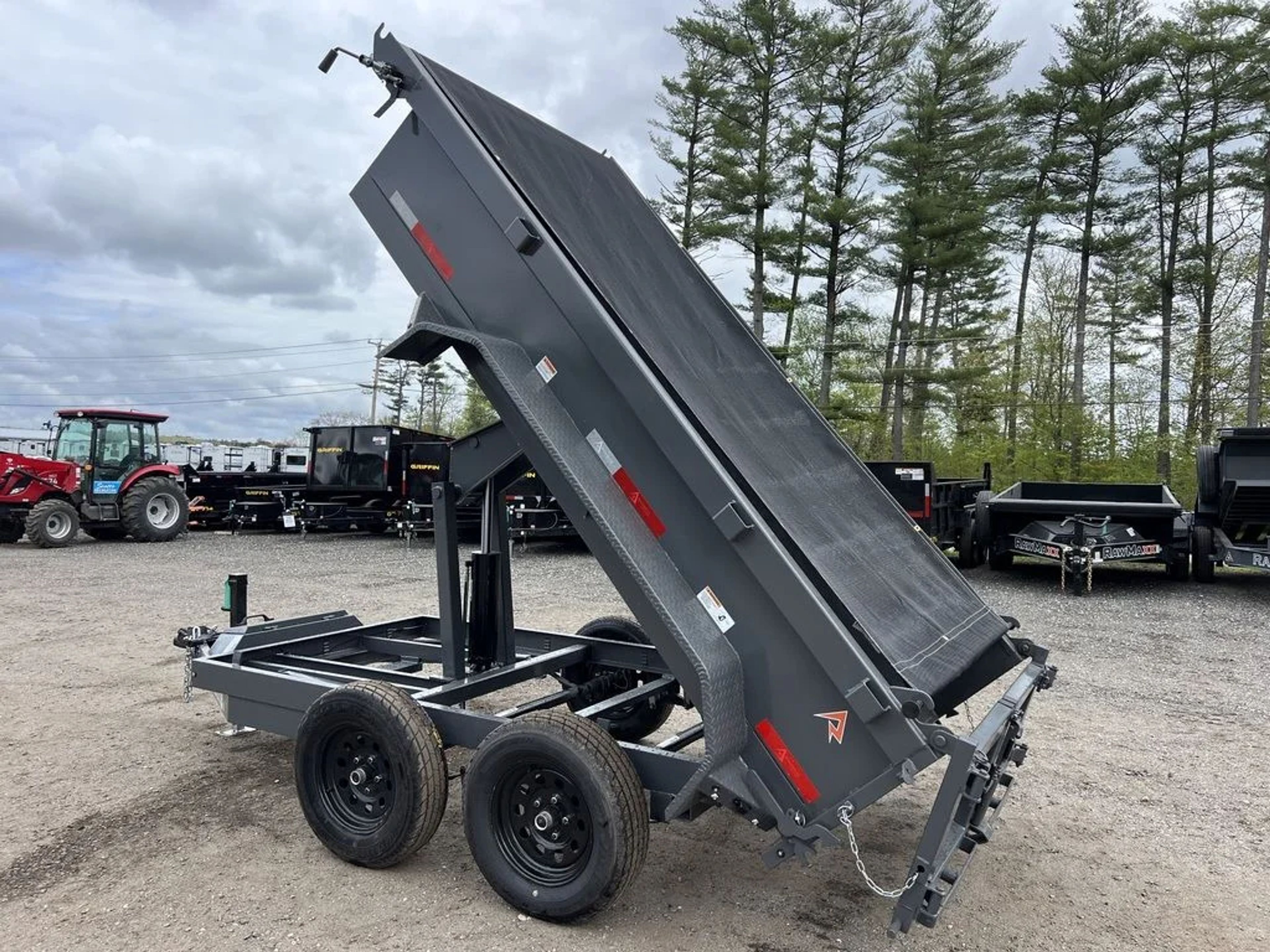 2024 RawMaxx 5X10 7K Powder Coated Dump Trailer w/Tarp Kit — view 4
