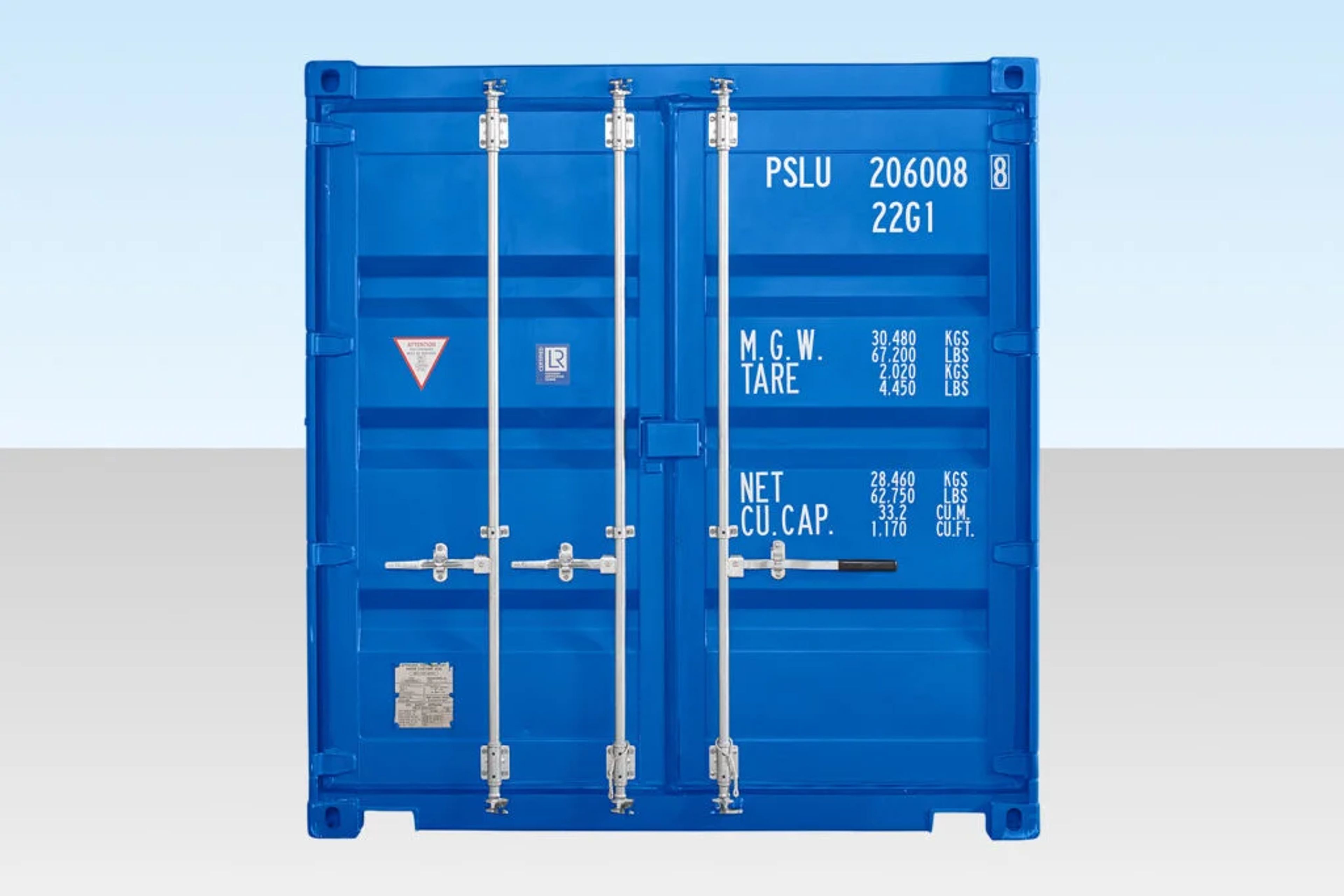 20ft Self Storage Container with Bamboo Floor – Blue (RAL 5010) — view 5