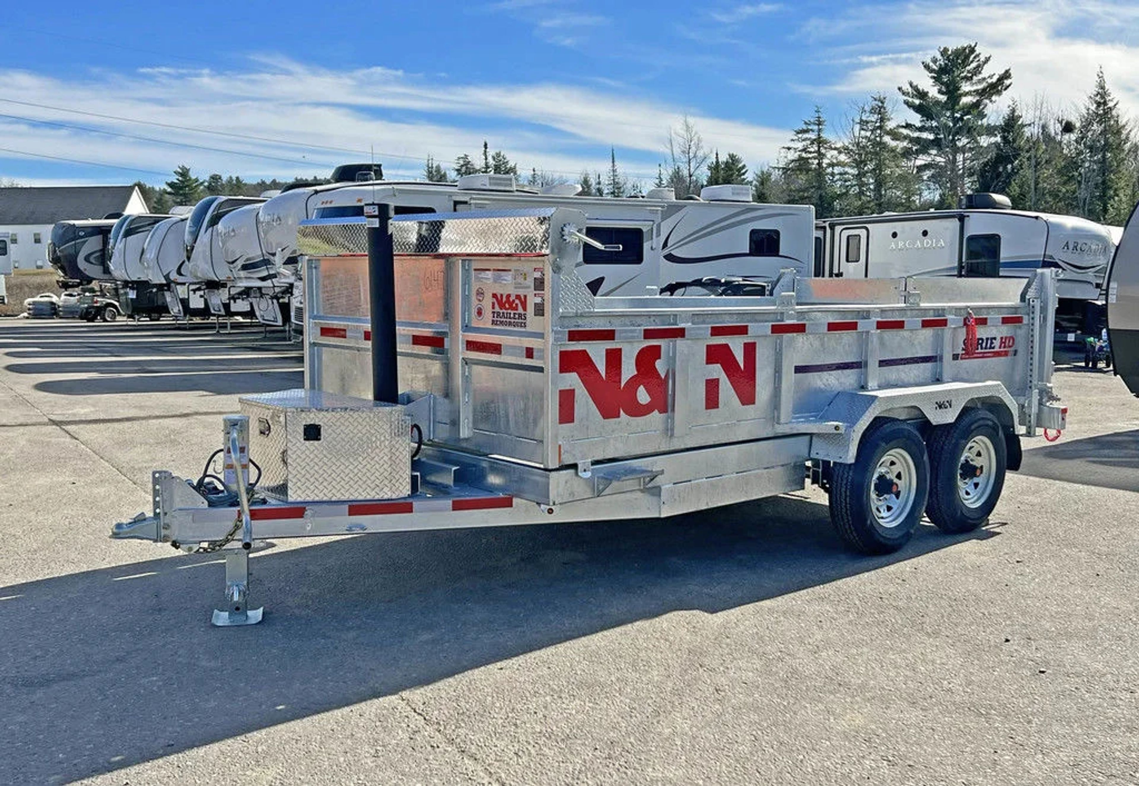 2024 N&N Trailers 7×14 14K Galvanized Hydraulic Dump w/Ramps, 2-Way Spreader — view 3