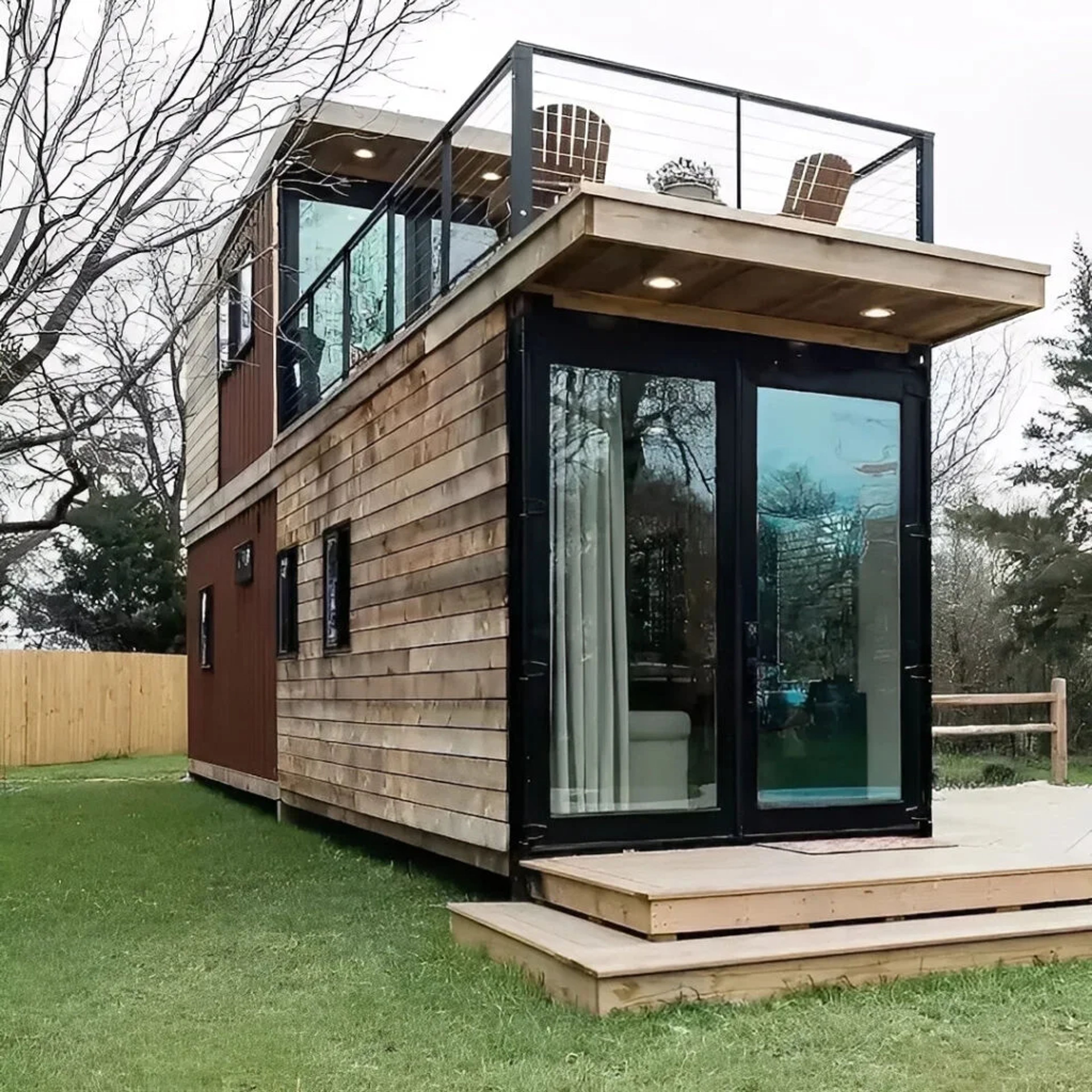 2 Story Shipping Container Home With Rooftop — view 2