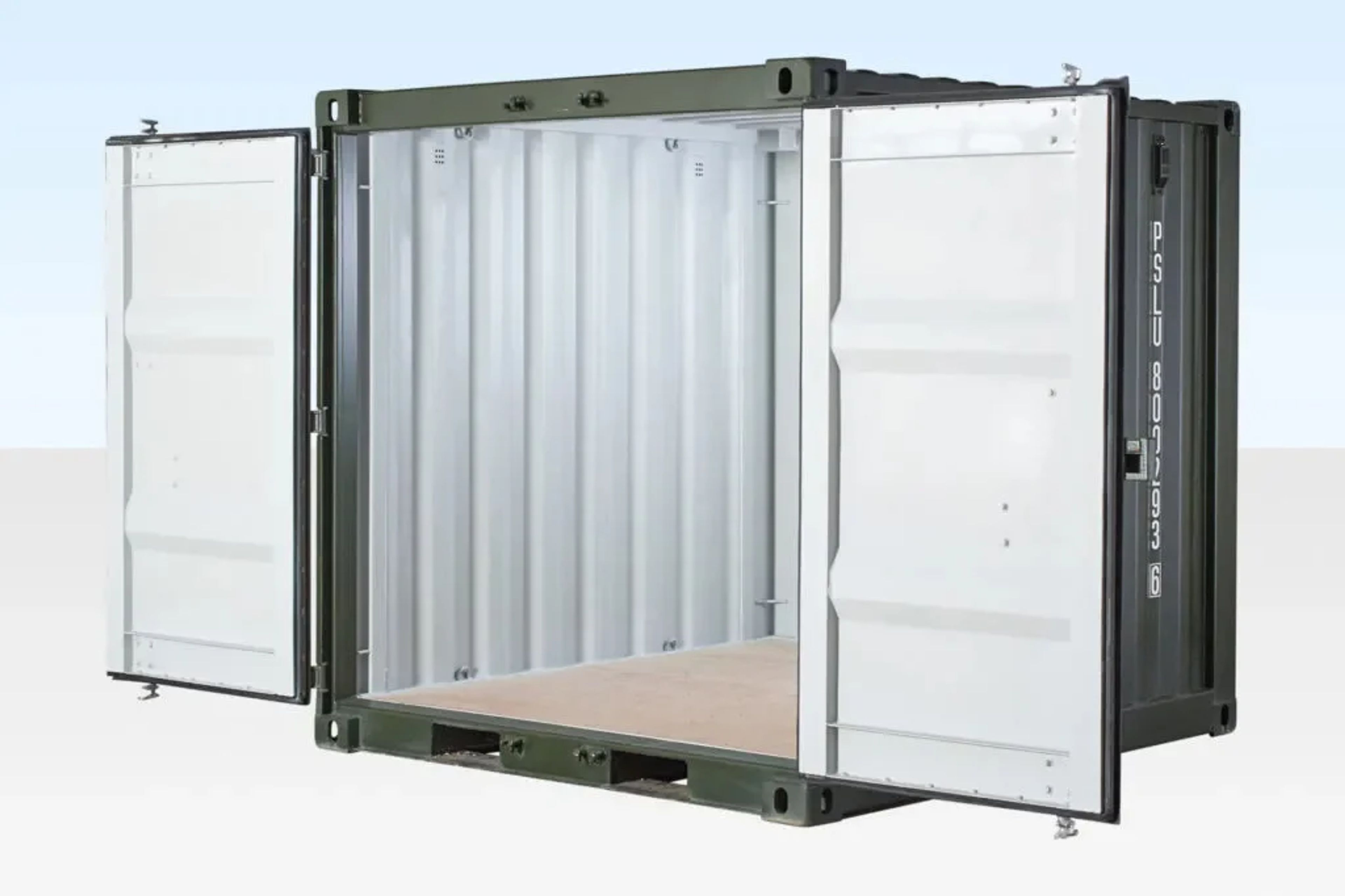 8ft One Trip Shipping Container Green (RAL 6007) — view 4