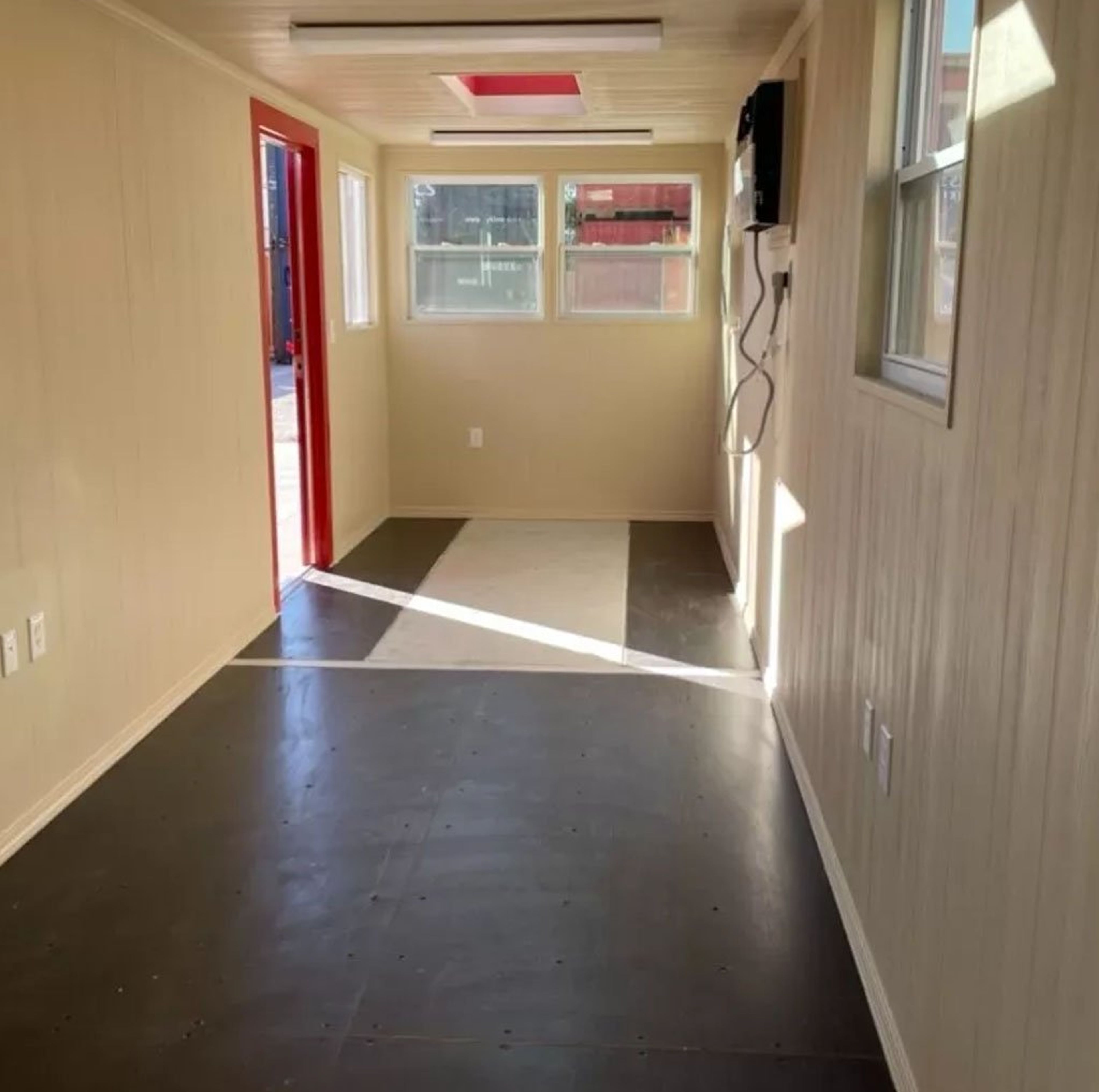 40ft Modified Shipping Container Office – 800 Sq Ft, Red, w/ Bathroom & Storage — view 6