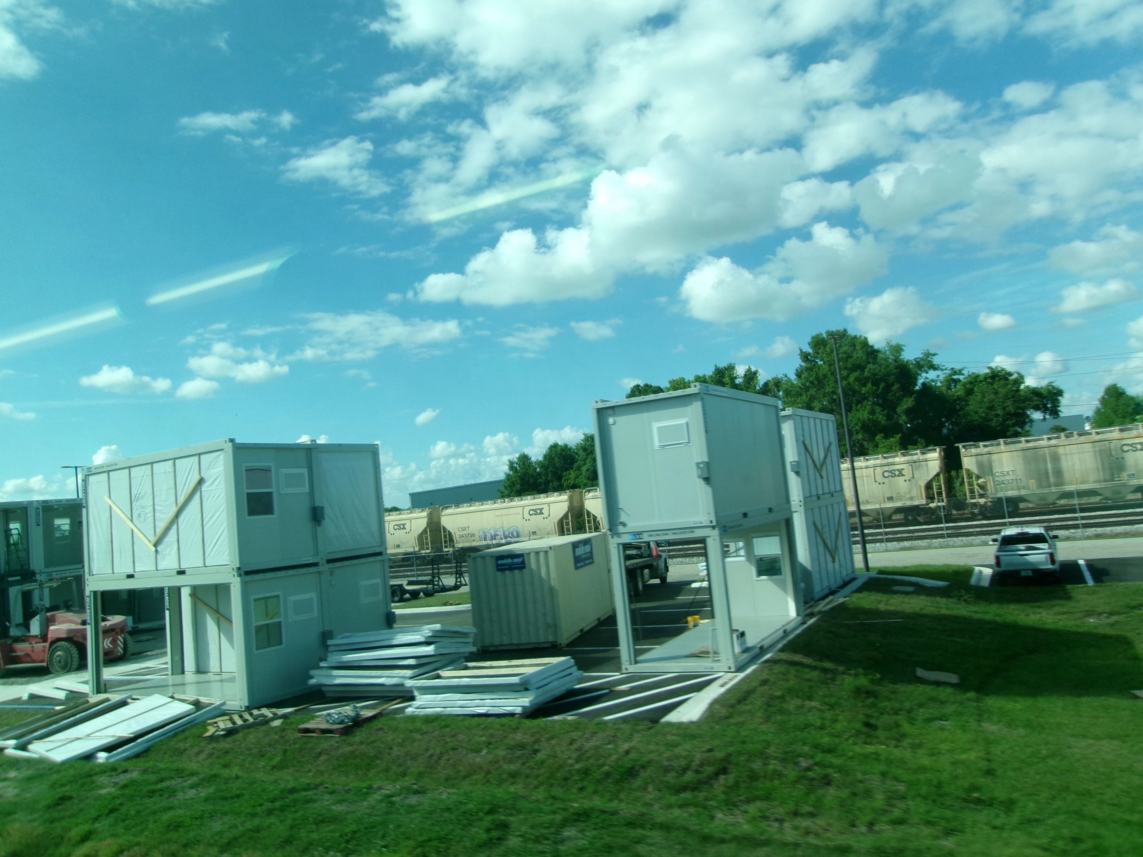 Shipping container placed on a residential property