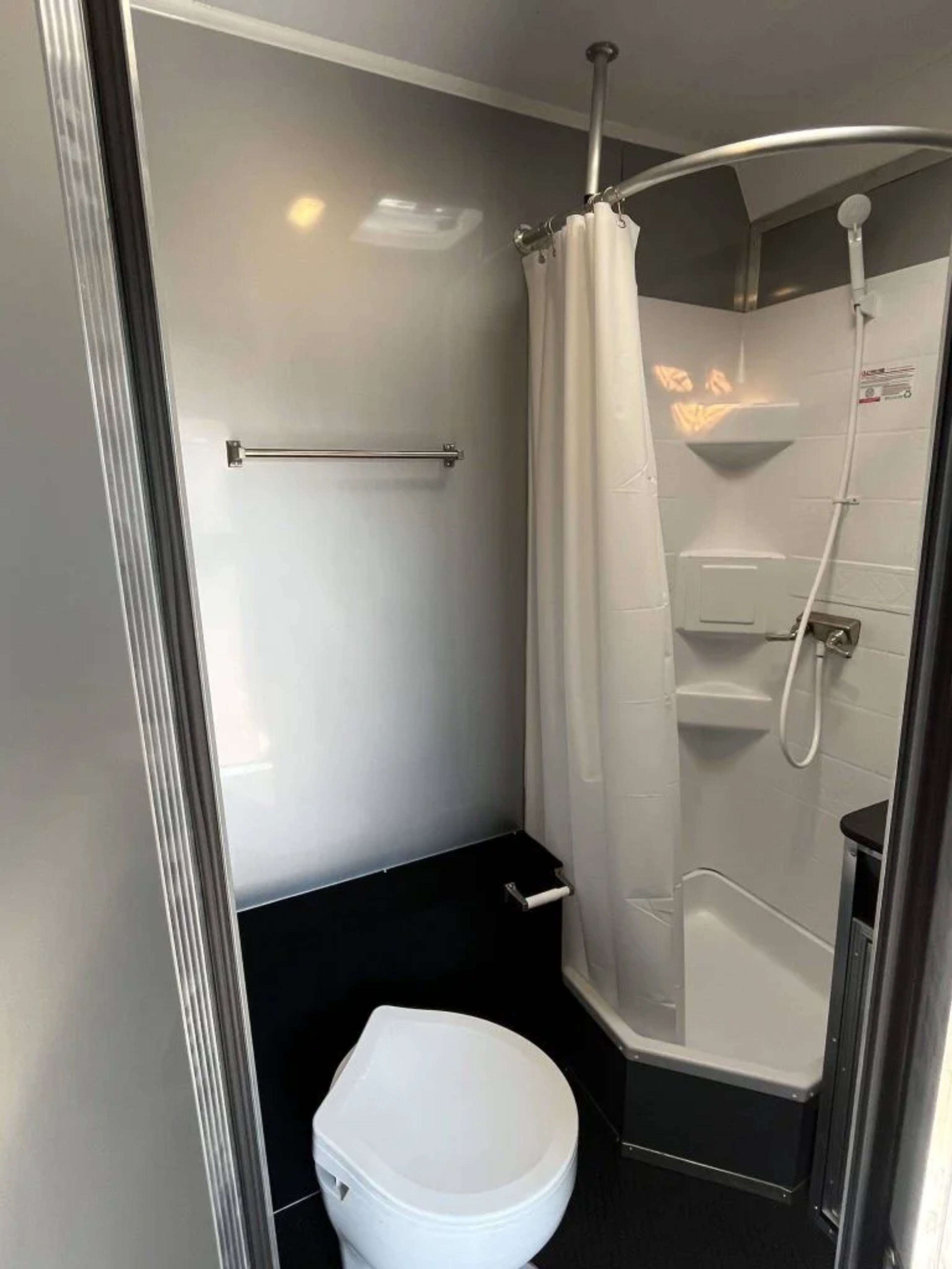 Enclosed Car Trailer 2025 34ft. w/Large Corner Bathroom, Electric Awning, — view 5