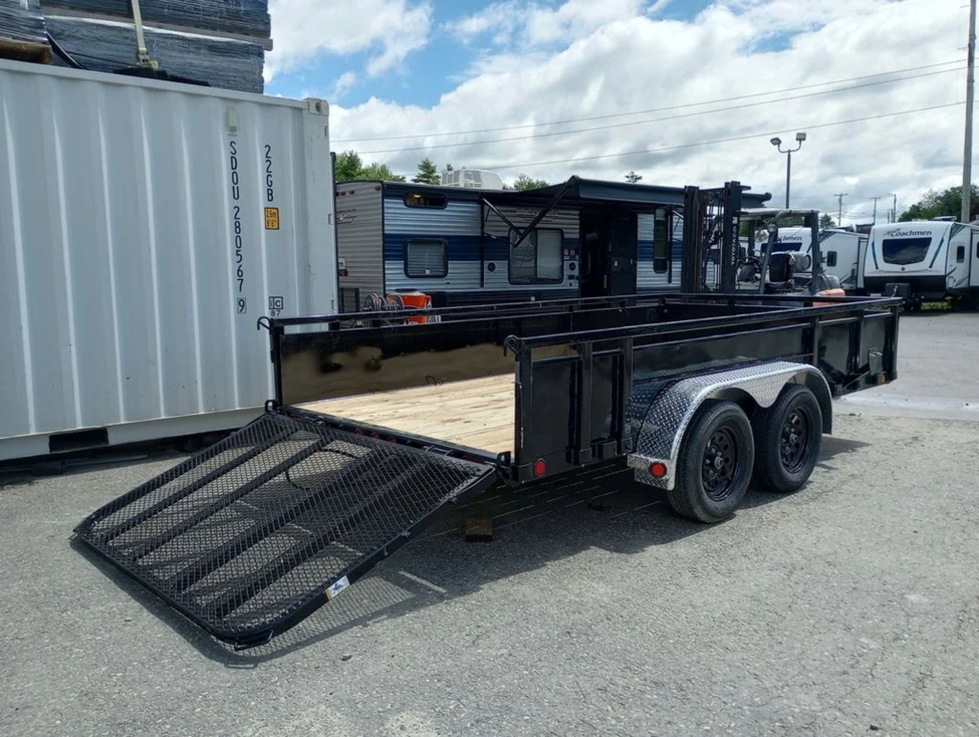 2024 PJ Trailers 7×14 7K Powder Coated Open Utility w/Rear Ramp Gate, Solid — view 9