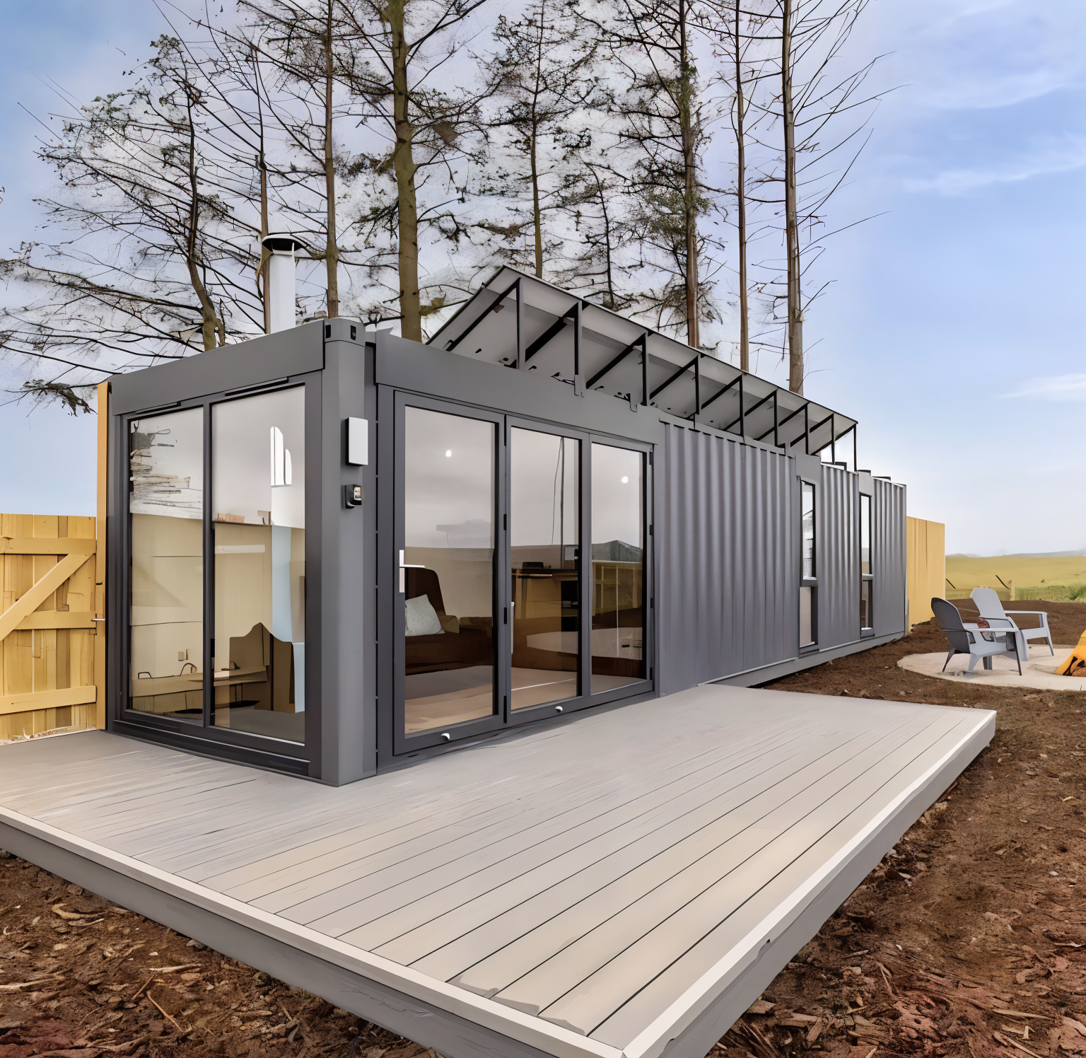 1bhk Container House with Spacious Deck, Tiny House, Portable Houses for