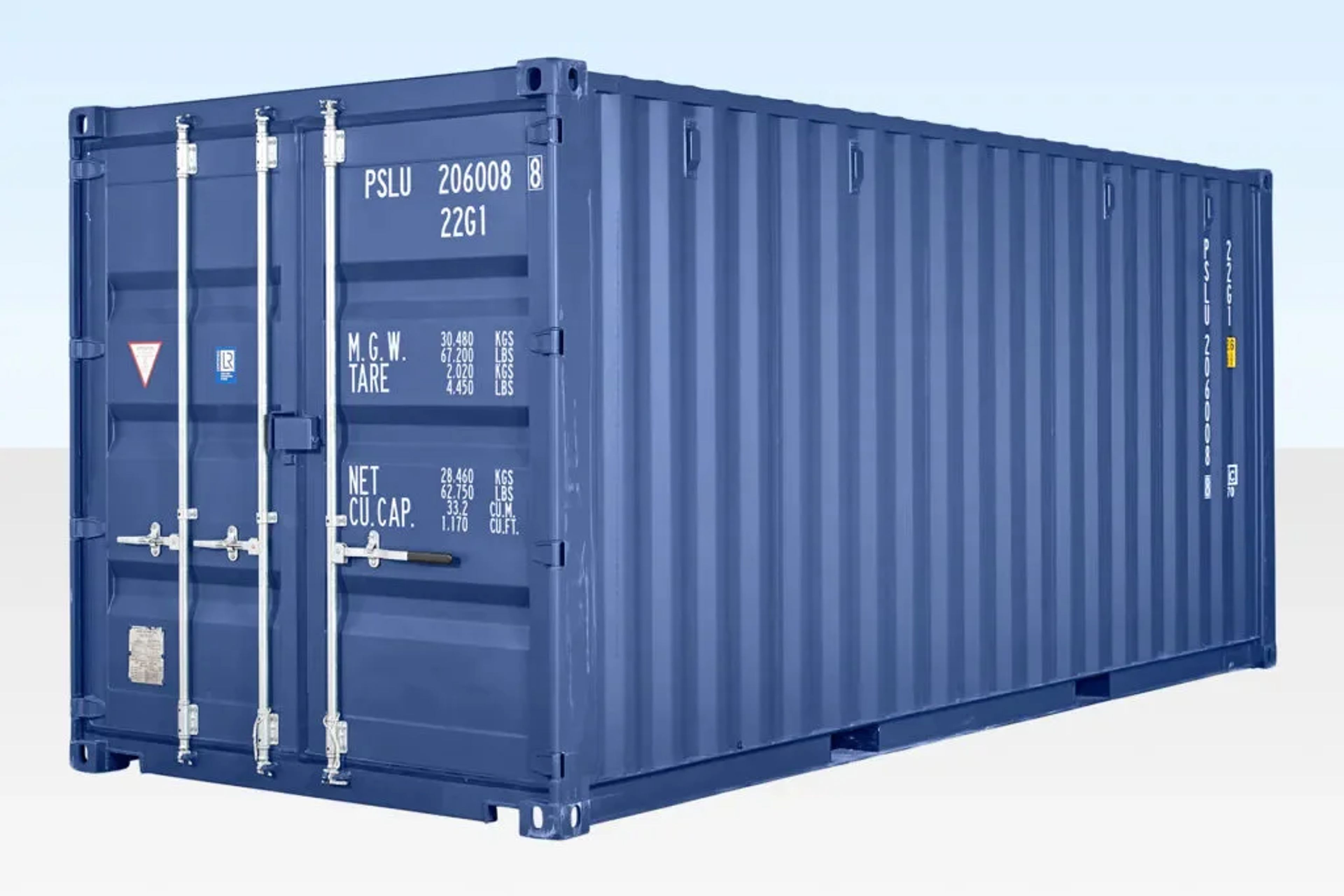 20ft Self Storage Container with Bamboo Floor – Blue (RAL 5010) — view 4